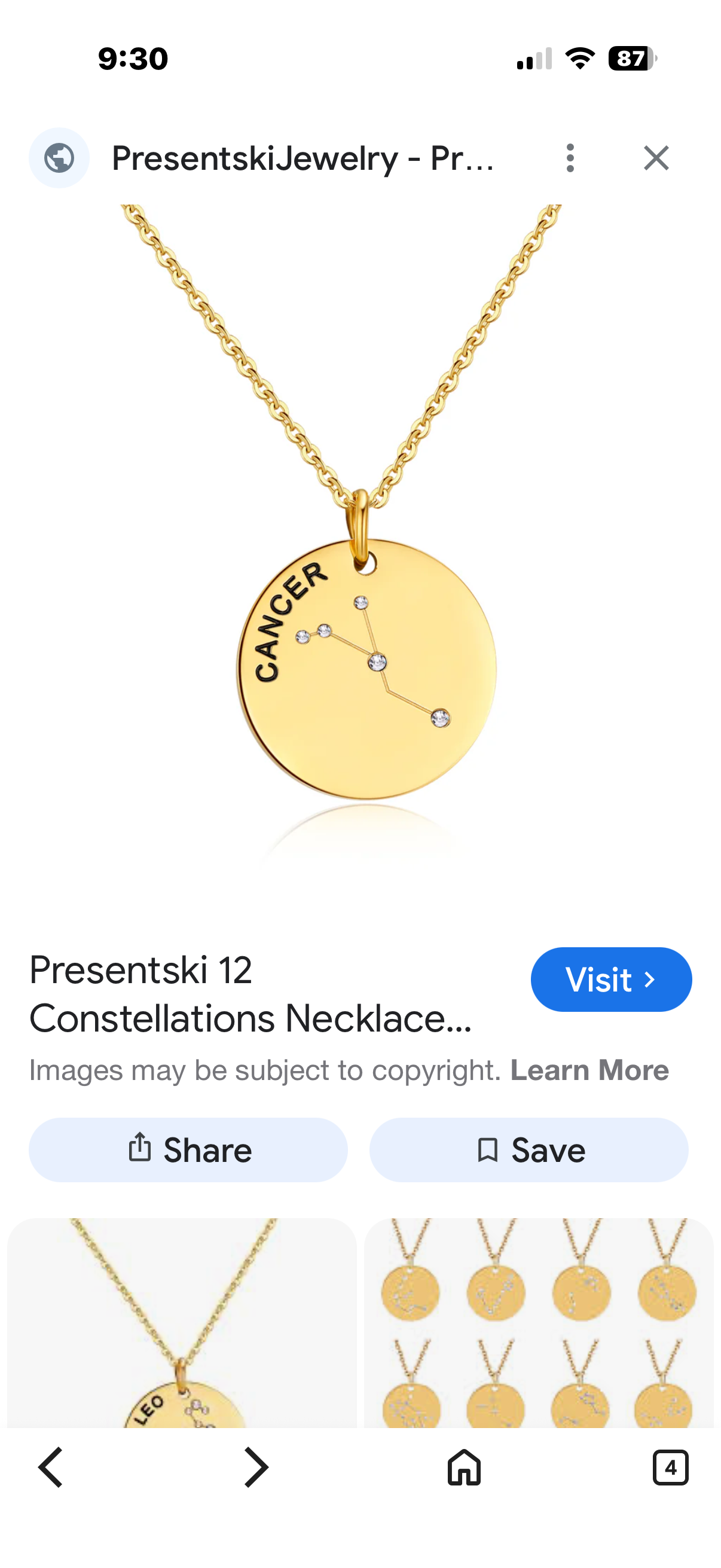 Qings 12 Constellations Exclusive Gold Plated Necklace Zodiac Horoscope Astrology Disc Sparkling Pendant 17”+ 2” as Gifts for Women and Girls