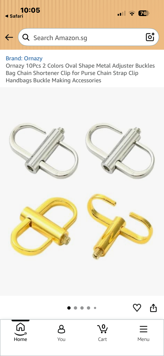 10Pcs 2 Colors Oval Shape Metal Adjuster Buckles Bag Chain Shortener Clip for Purse Chain Strap Clip Handbags Buckle Making Accessories