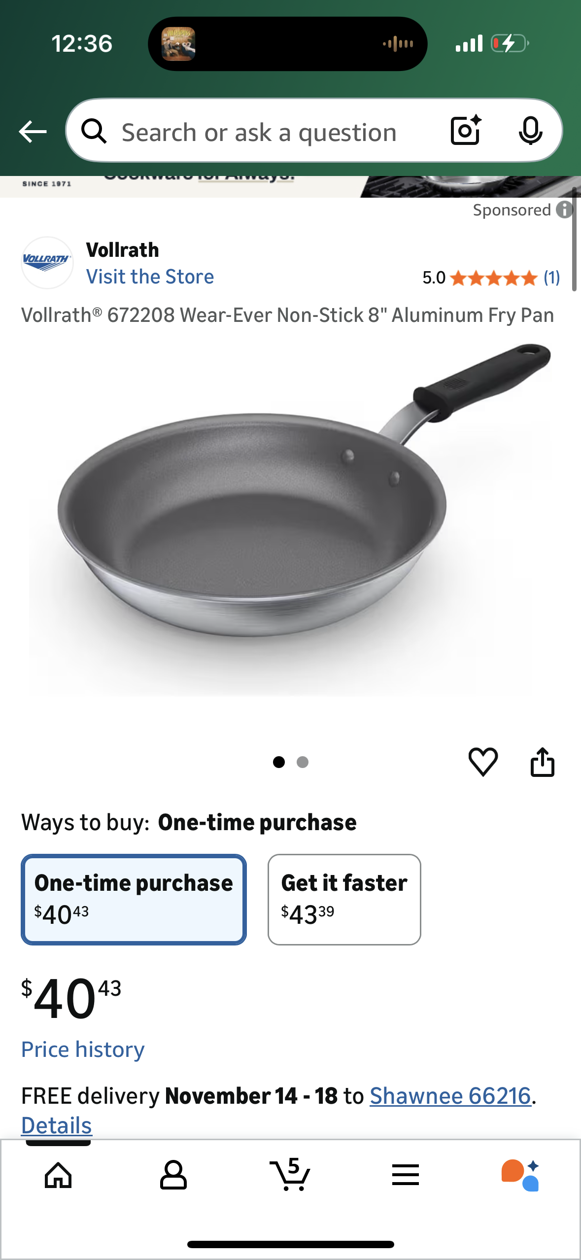 Vollrath® 672208 Wear-Ever Non-Stick 8" Aluminum Fry Pan