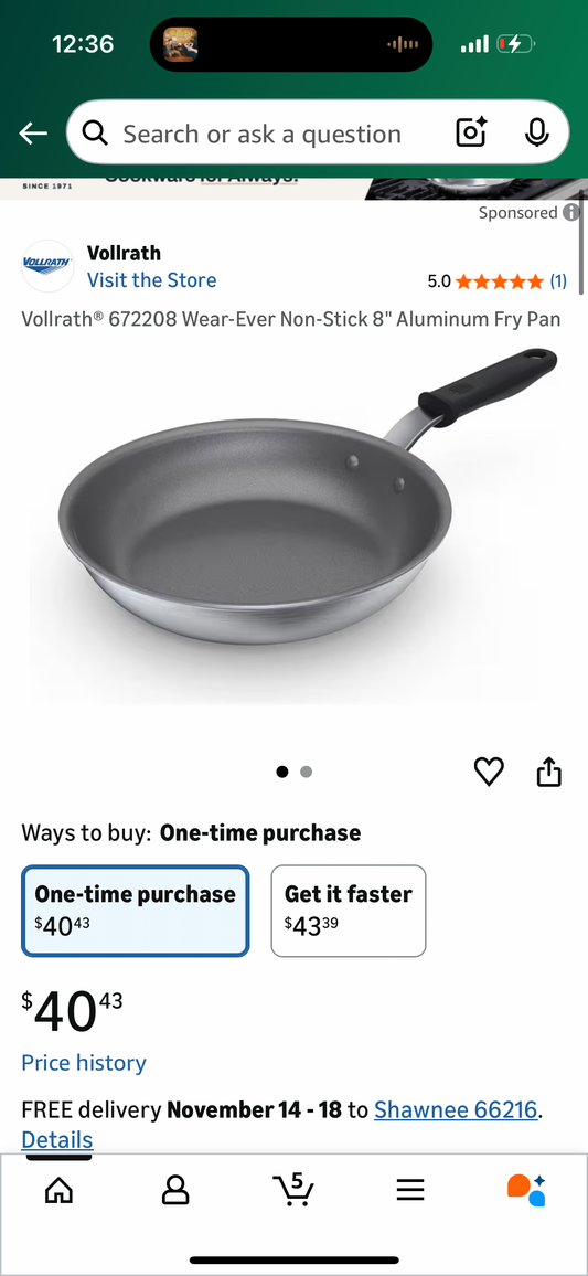 Vollrath® 672208 Wear-Ever Non-Stick 8" Aluminum Fry Pan