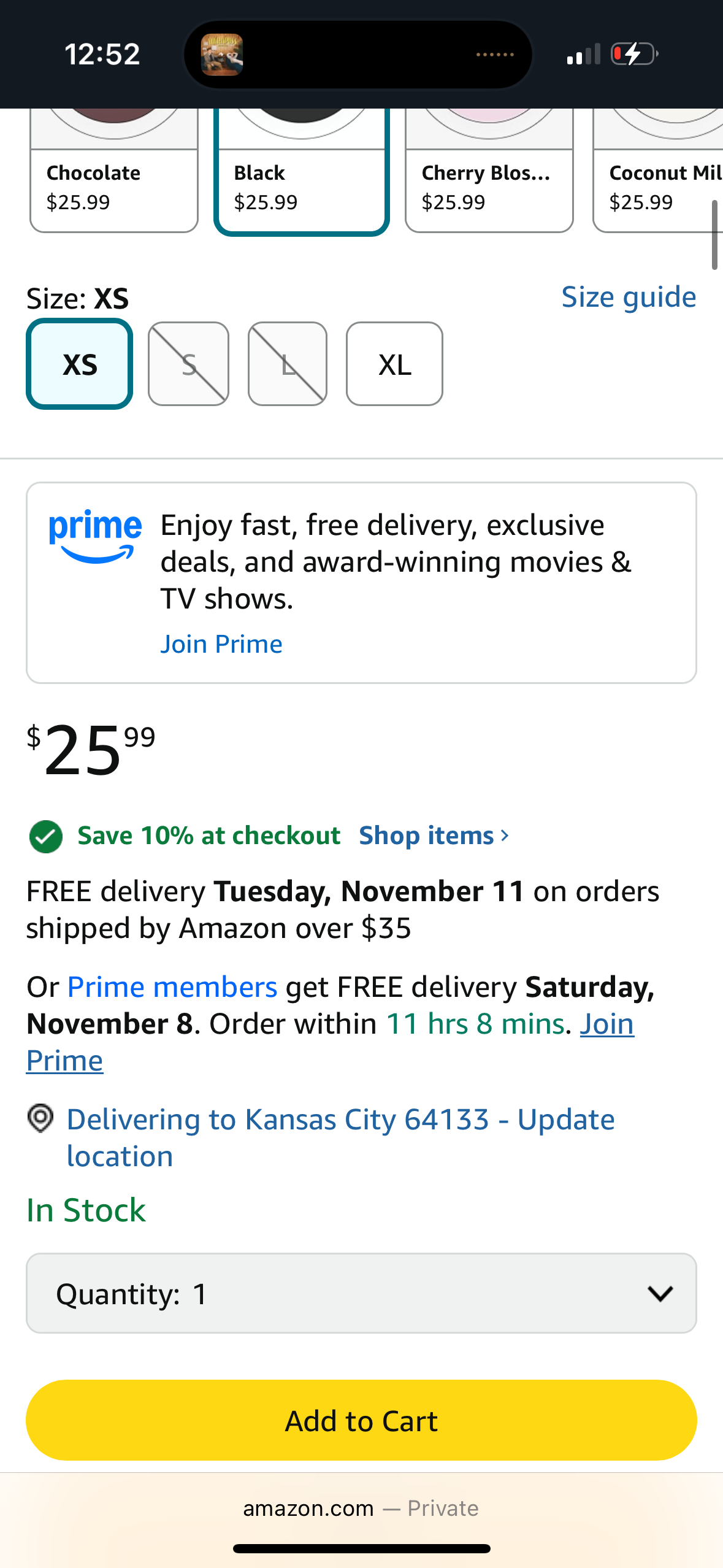 Women Square Neck Sport Bra with Removable Pads, Built-in Bra Crop Tank Top (Size Small)