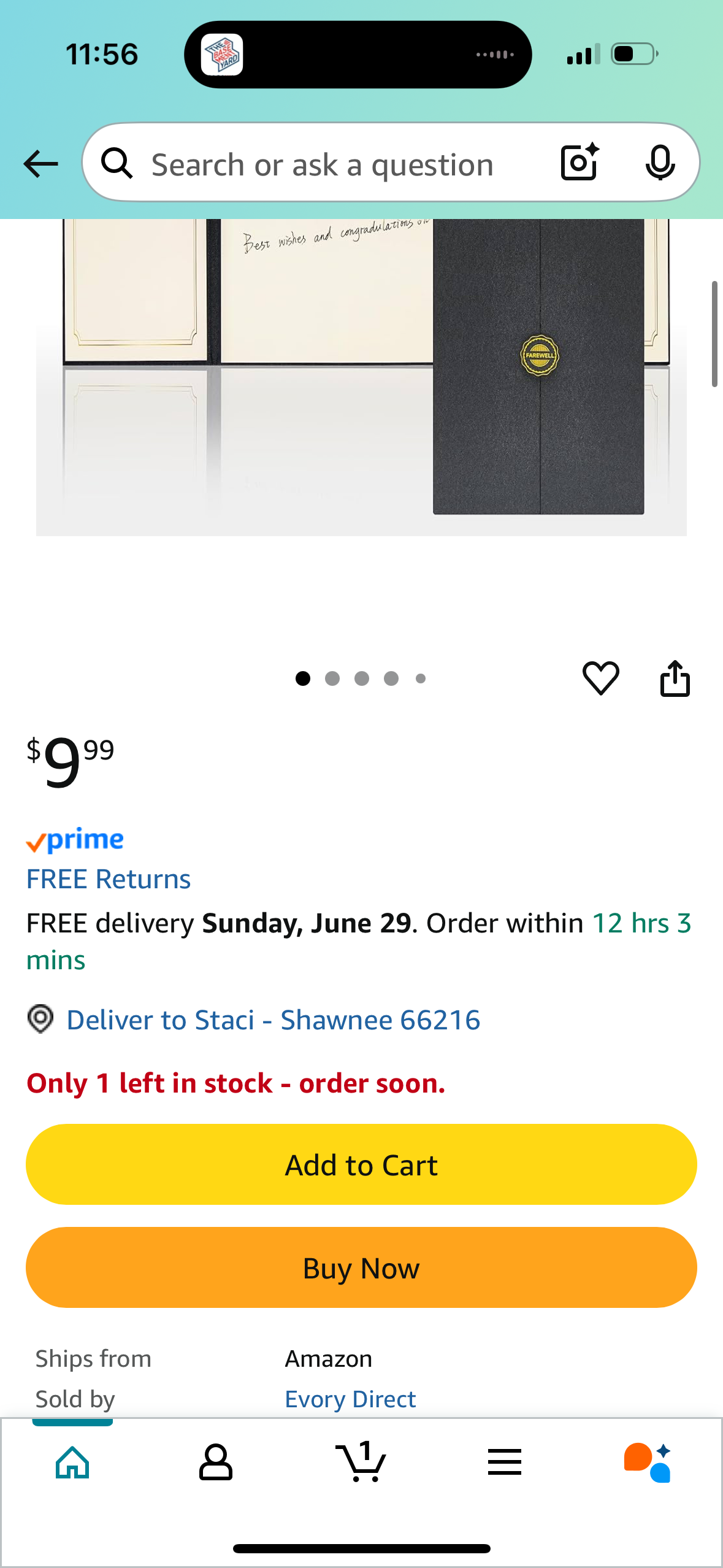 evory Funny Farewell Party Decorations Guest Book 18" x 12", We Will Miss You Card, Going Away Leaving Retirement Goodbye Card Gift for Coworkers Friends Men Woman, Black & Gold