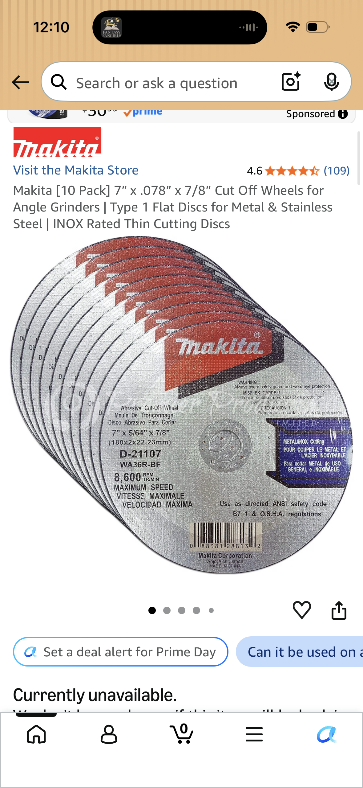 Makita [10 Pack] 7” x .078” x 7/8” Cut Off Wheels for Angle Grinders | Type 1 Flat Discs for Metal & Stainless Steel | INOX Rated Thin Cutting Discs