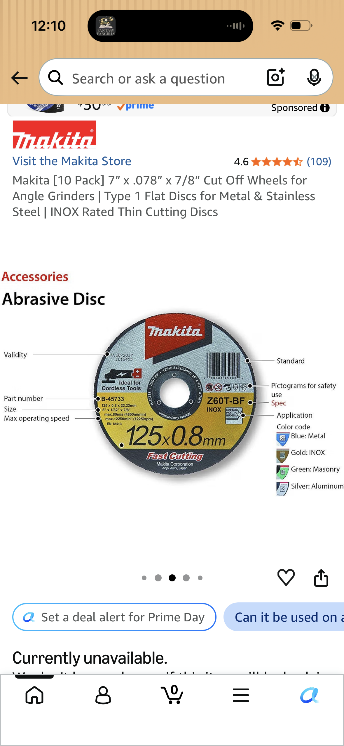 Makita [10 Pack] 7” x .078” x 7/8” Cut Off Wheels for Angle Grinders | Type 1 Flat Discs for Metal & Stainless Steel | INOX Rated Thin Cutting Discs
