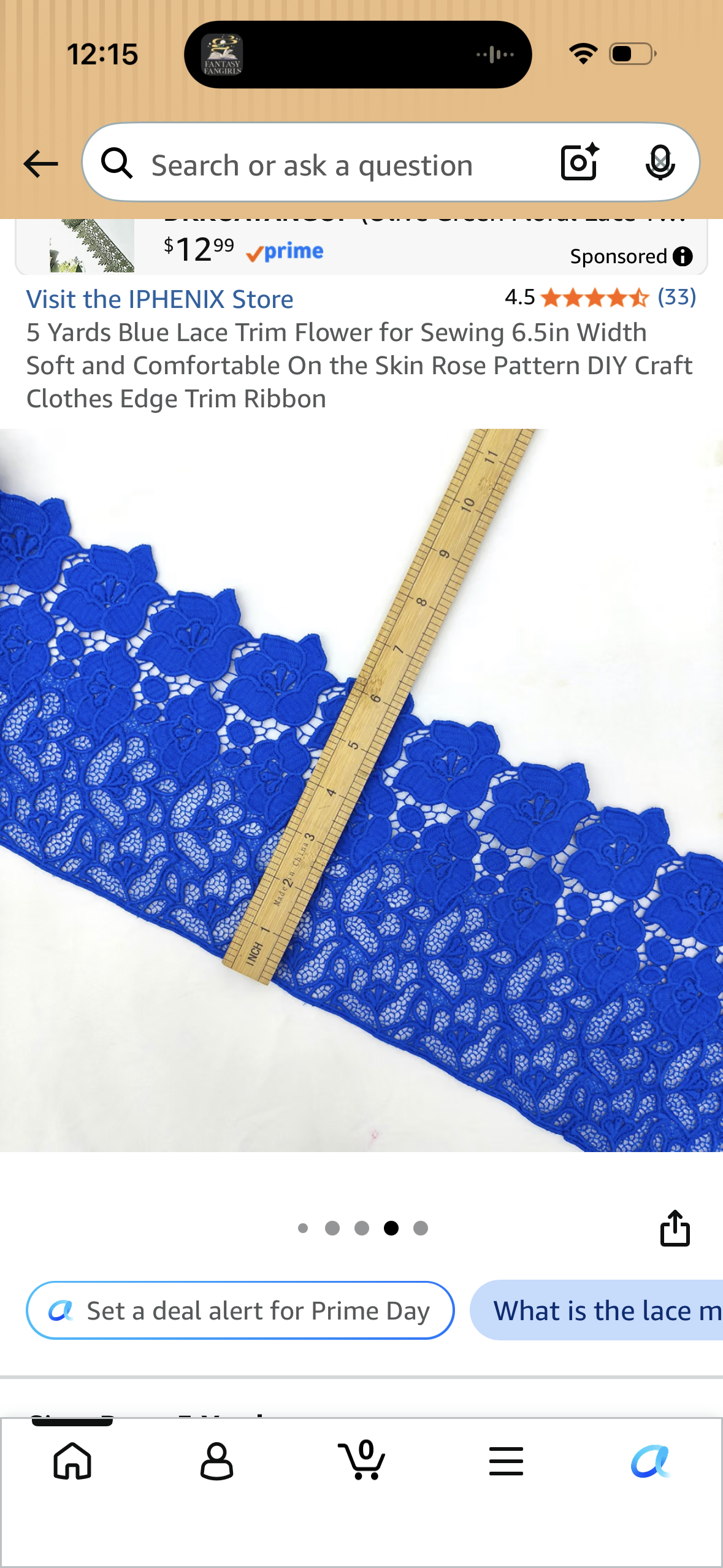 5 Yards Blue Lace Trim Flower for Sewing 6.5in Width Soft and Comfortable On the Skin Rose Pattern DIY Craft Clothes Edge Trim Ribbon
