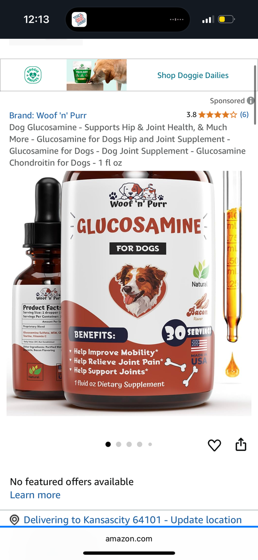 Dog Glucosamine - Supports Hip & Joint Health, & Much More - Glucosamine for Dogs Hip and Joint Supplement - Glucosamine for Dogs - Dog Joint Supplement - Glucosamine Chondroitin for Dogs - 1 fl oz