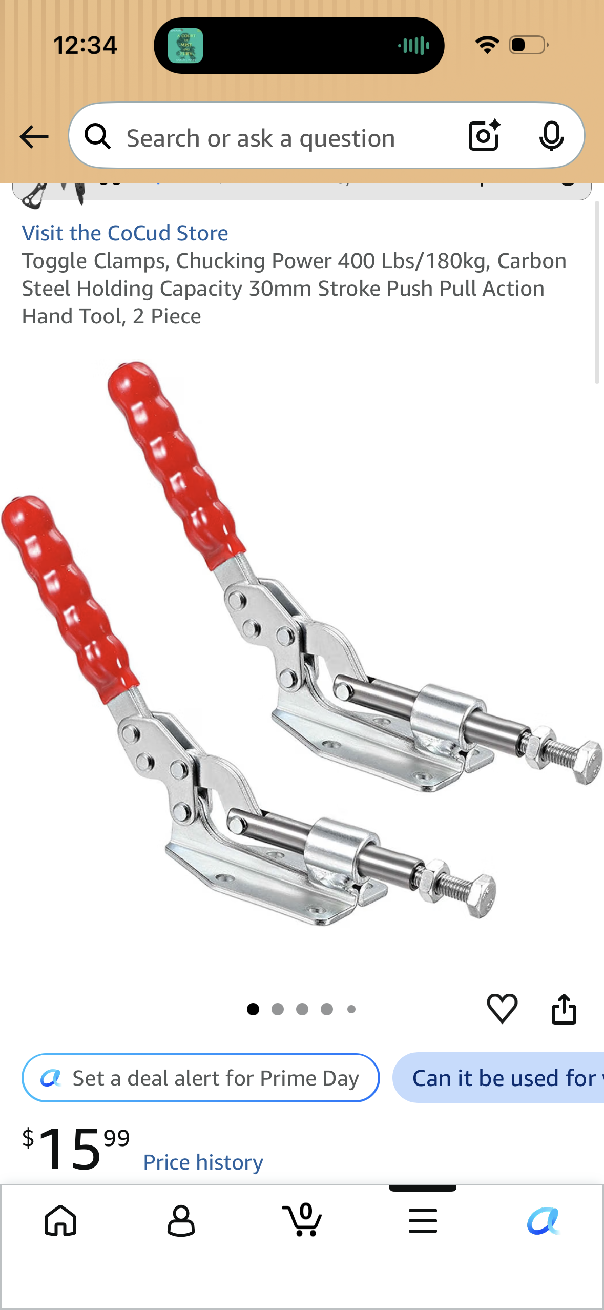 Toggle Clamps, Chucking Power 400 Lbs/180kg, Carbon Steel Holding Capacity 30mm Stroke Push Pull Action Hand Tool, 2 Piece