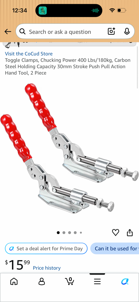 Toggle Clamps, Chucking Power 400 Lbs/180kg, Carbon Steel Holding Capacity 30mm Stroke Push Pull Action Hand Tool, 2 Piece