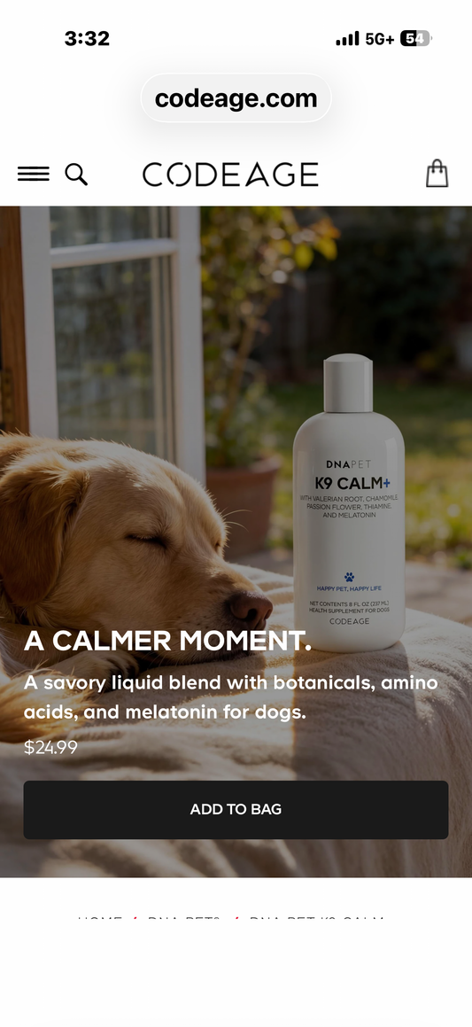 BOTANICALS & MELATONIN DNA PET K9 CALM