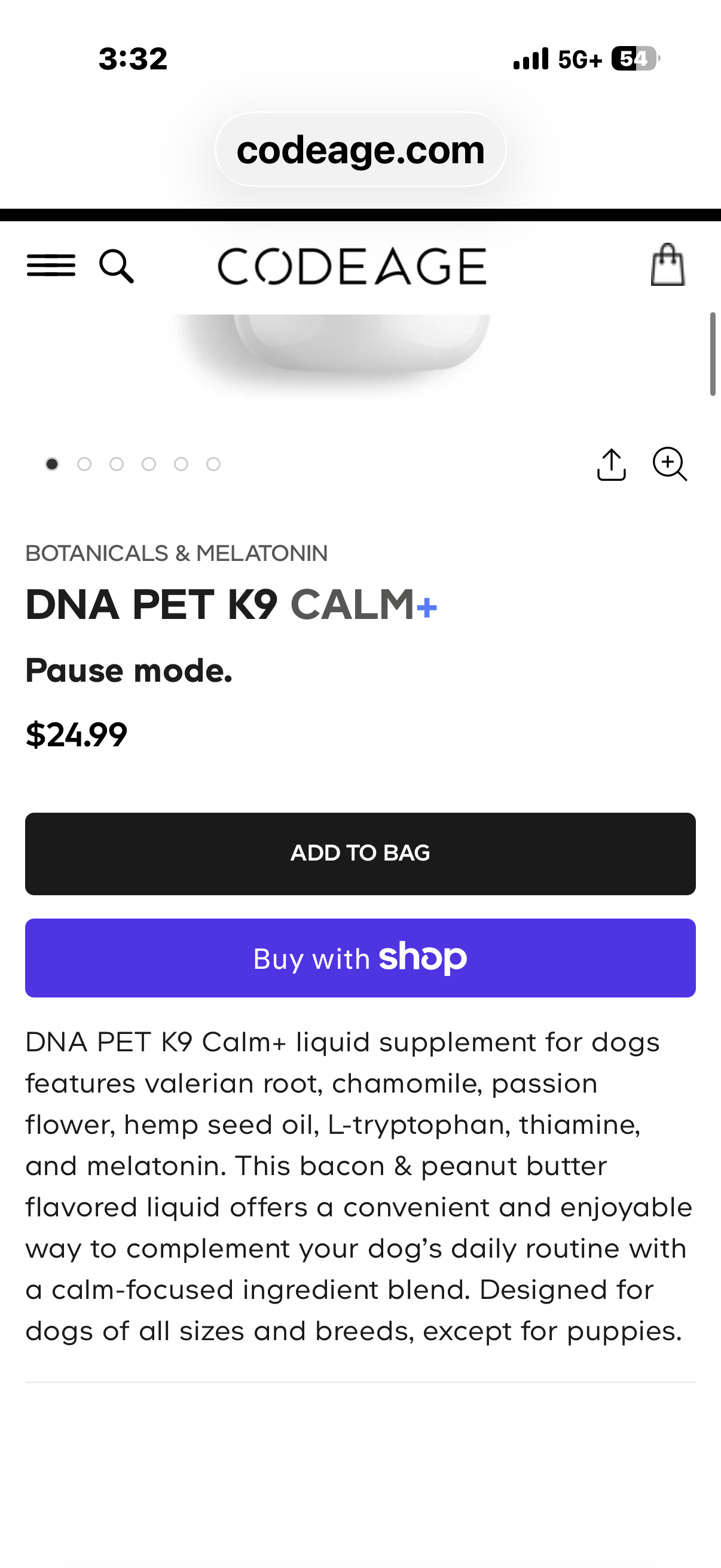 BOTANICALS & MELATONIN DNA PET K9 CALM