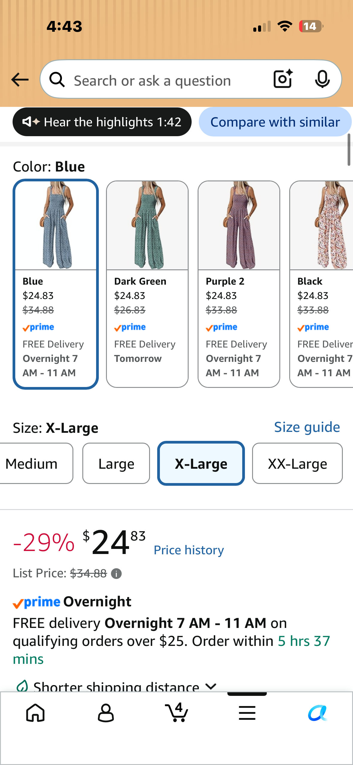Dokotoo Women's Casual Loose Overalls Jumpsuits One Piece Sleeveless Printed Wide Leg Long Pant Rompers With Pockets (Size XL)