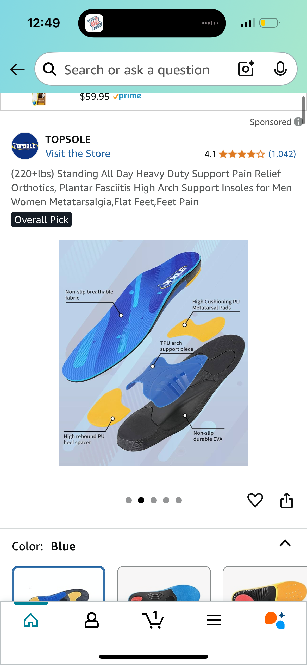 TOPSOLE (220+lbs) Standing All Day Heavy Duty Support Pain Relief Orthotics, Plantar Fasciitis High Arch Support Insoles for Men Women Metatarsalgia,Flat Feet,Feet Pain Men 8-8.5, Women 10-10.5