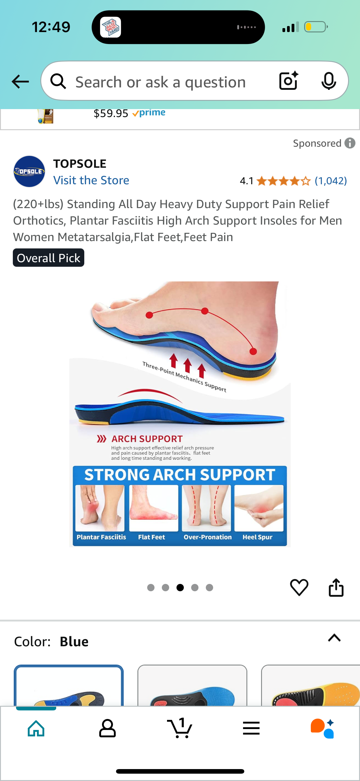 TOPSOLE (220+lbs) Standing All Day Heavy Duty Support Pain Relief Orthotics, Plantar Fasciitis High Arch Support Insoles for Men Women Metatarsalgia,Flat Feet,Feet Pain Men 8-8.5, Women 10-10.5