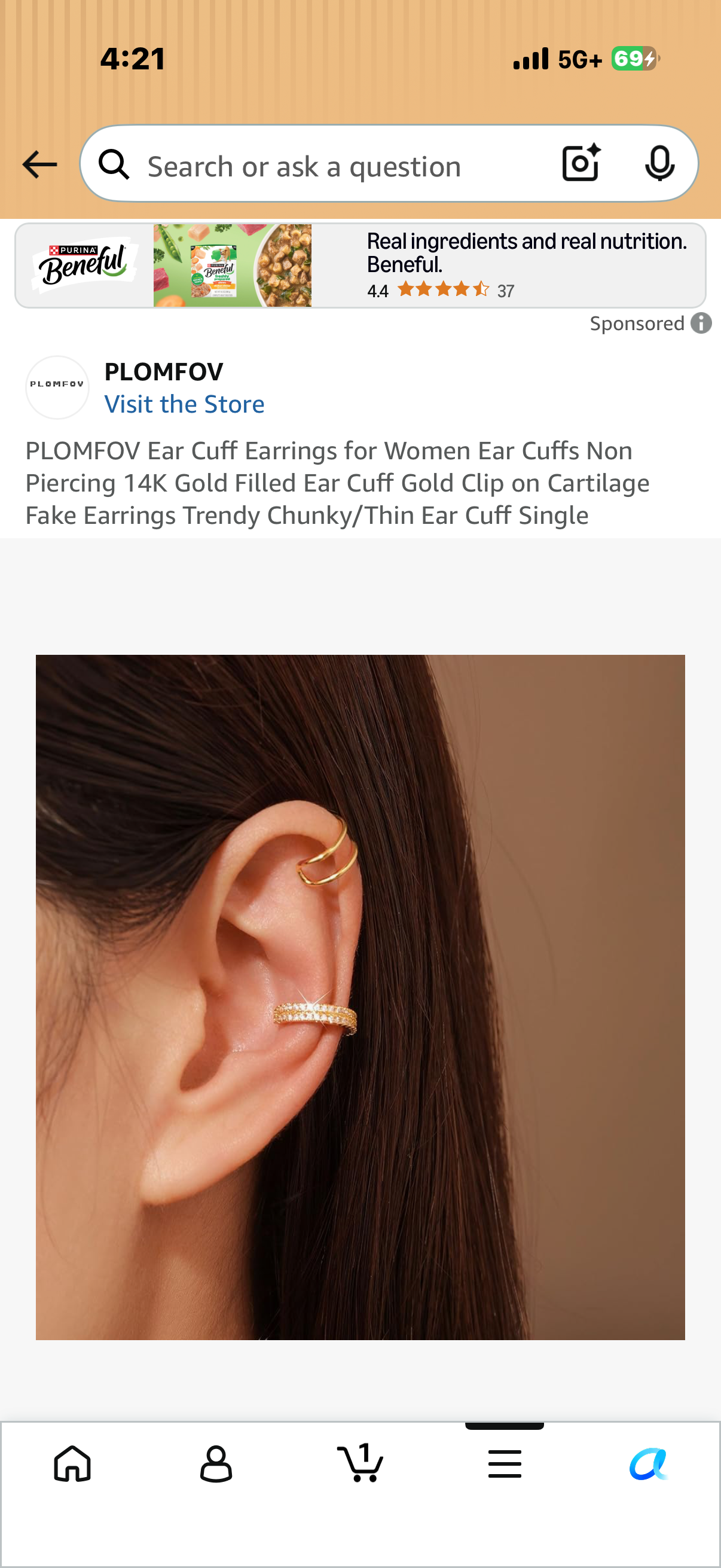 Ear Cuff Earrings for Women Ear Cuffs Non Piercing 14K Gold Filled Ear Cuff Gold Clip on Cartilage Fake Earrings Trendy Chunky/Thin Ear Cuff Single