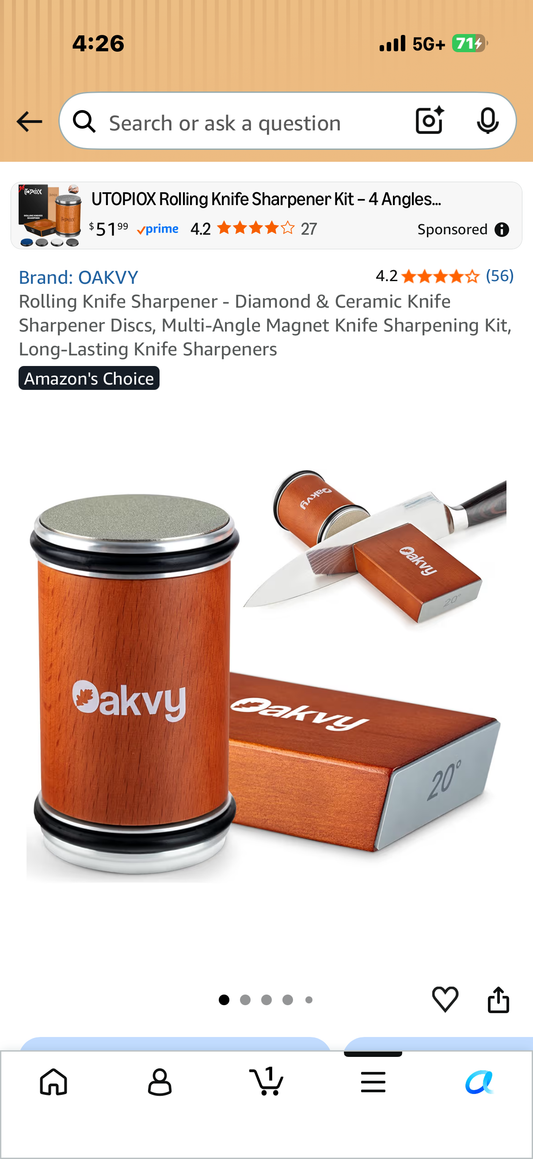Rolling Knife Sharpener - Diamond & Ceramic Knife Sharpener Discs, Multi-Angle Magnet Knife Sharpening Kit, Long-Lasting Knife Sharpeners