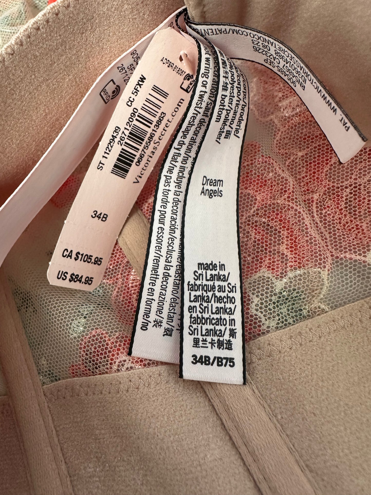 Victoria’s Secrets Bra Size 34B