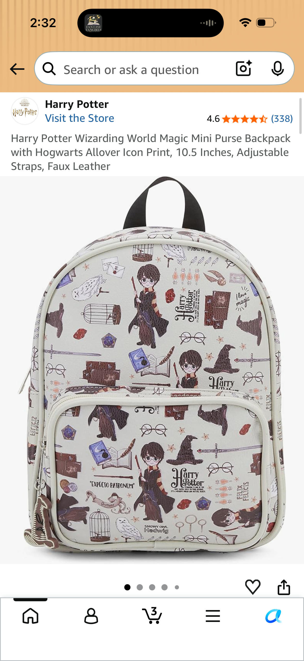 Harry Potter Wizarding World Magic Mini Purse Backpack with Hogwarts Allover Icon Print, 10.5 Inches, Adjustable Straps, Faux Leather