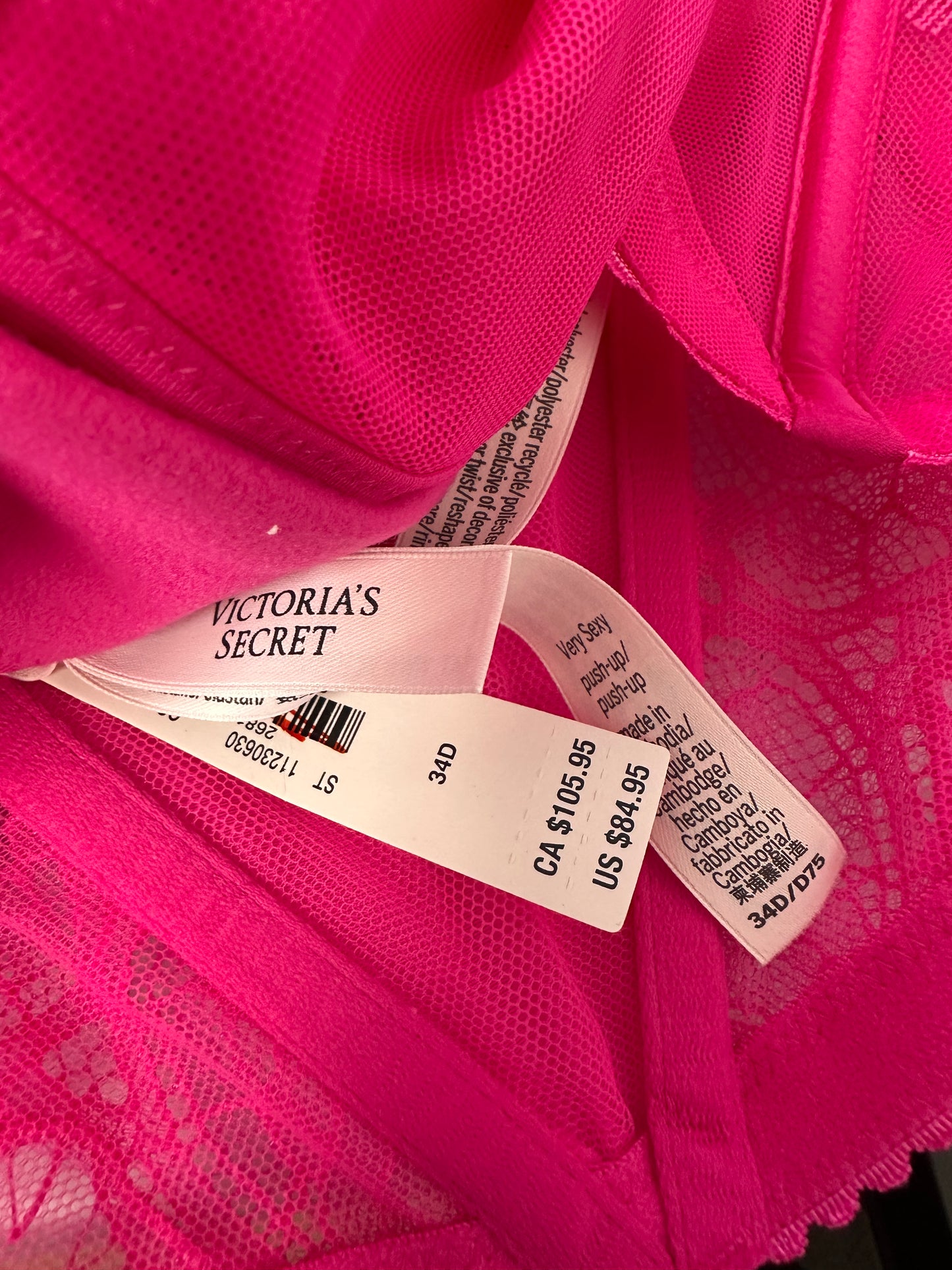 Victoria’s Secrets Bra Size 34D