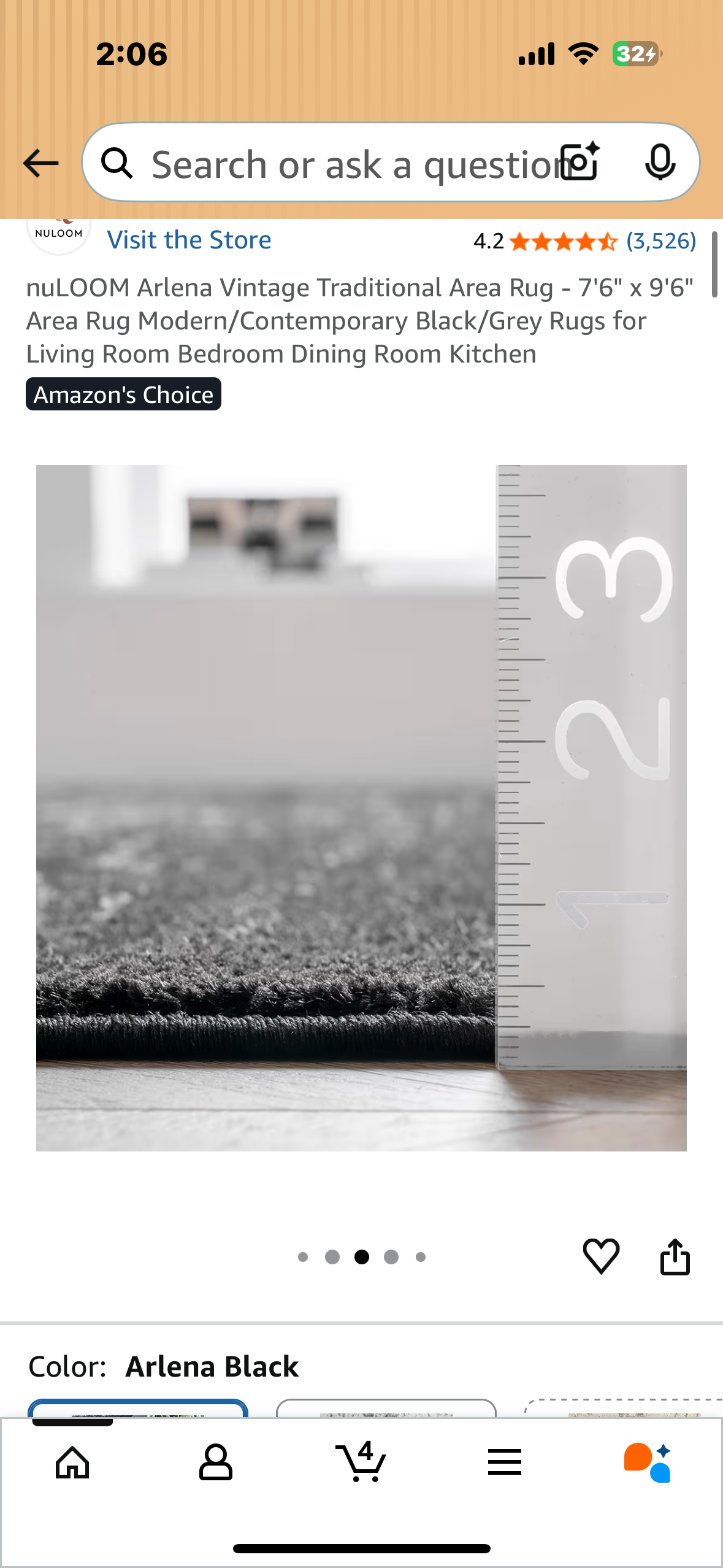 nuLOOM Arlena Vintage Traditional Area Rug - 7'6" x 9'6" Area Rug Modern/Contemporary Black/Grey Rugs for Living Room Bedroom Dining Room Kitchen (L1060)