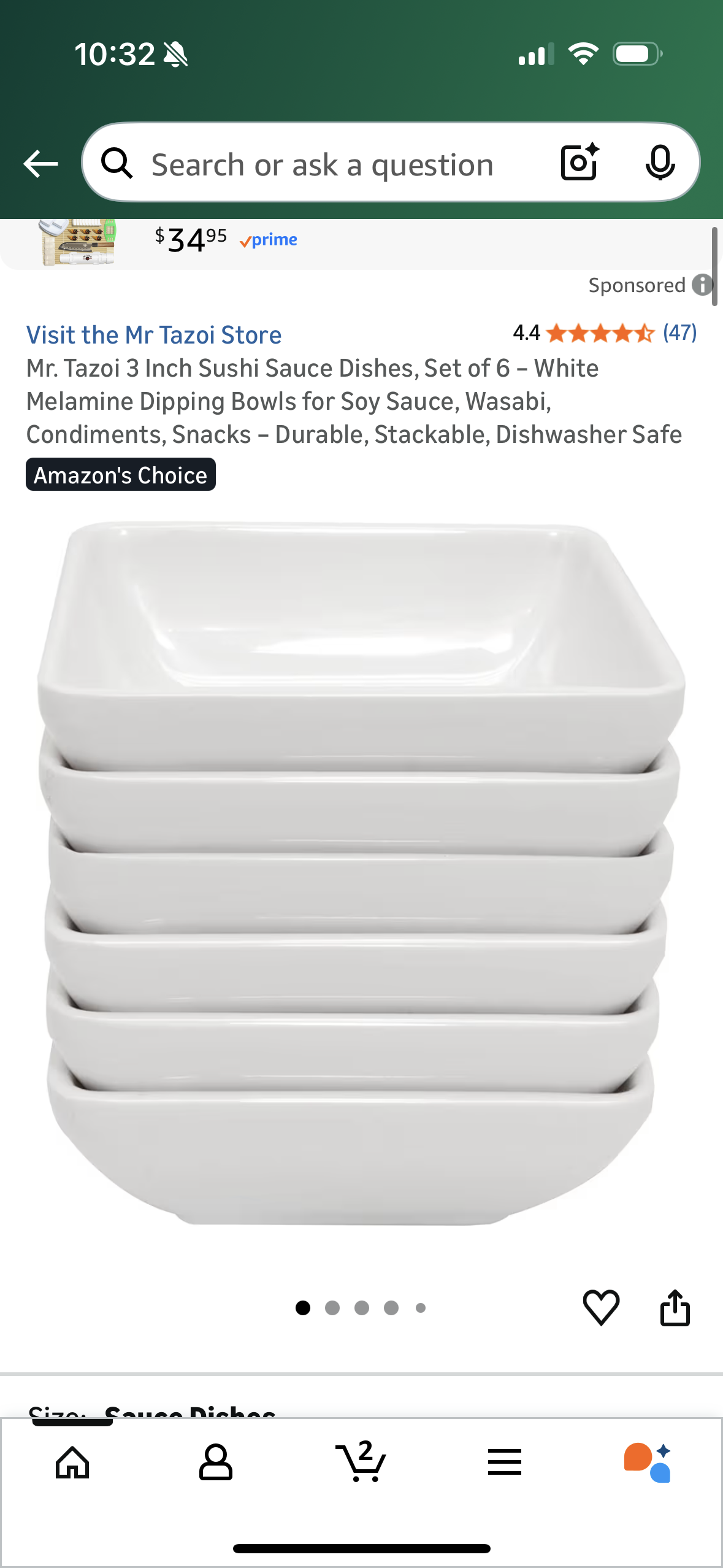 Mr. Tazoi 3 Inch Sushi Sauce Dishes, Set of 6 – White Melamine Dipping Bowls for Soy Sauce, Wasabi, Condiments, Snacks – Durable, Stackable, Dishwasher Safe