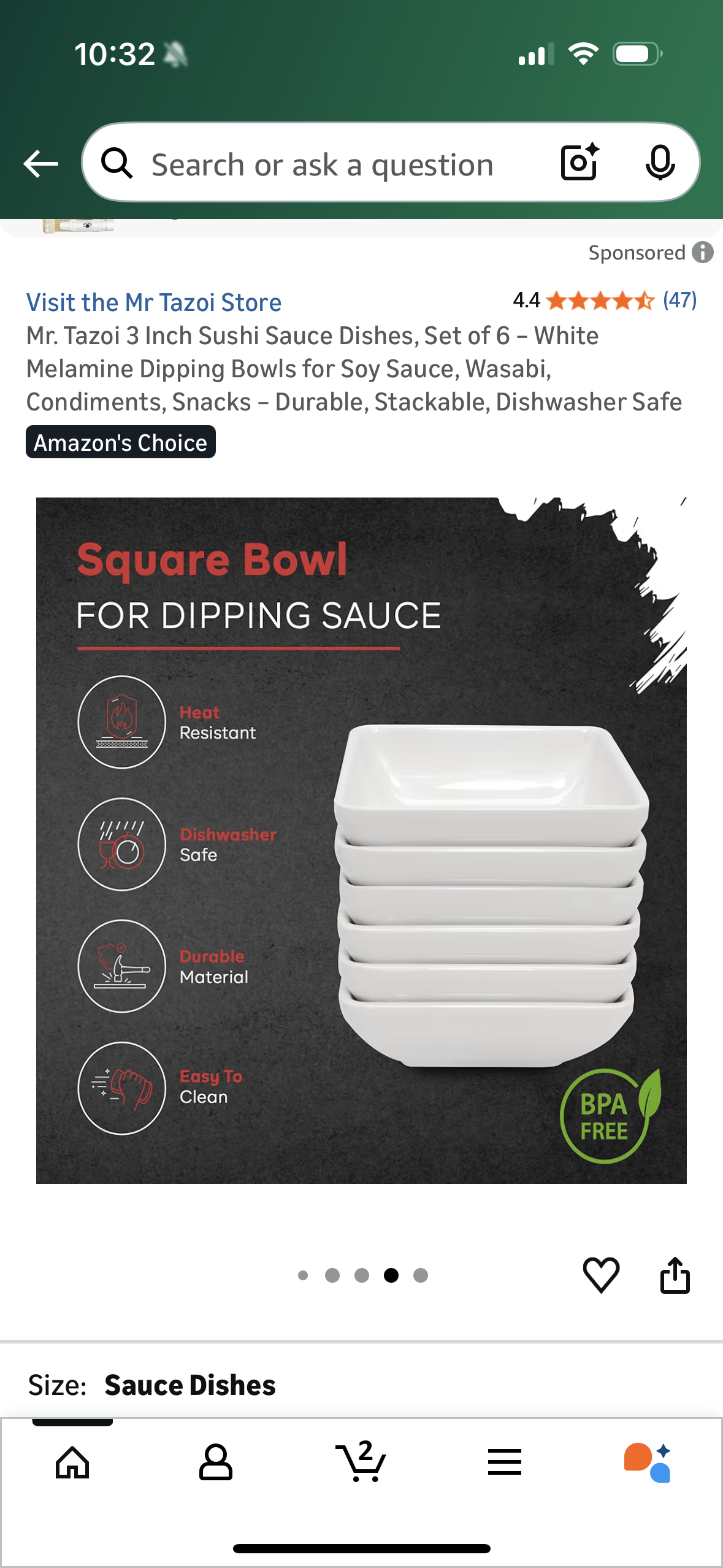 Mr. Tazoi 3 Inch Sushi Sauce Dishes, Set of 6 – White Melamine Dipping Bowls for Soy Sauce, Wasabi, Condiments, Snacks – Durable, Stackable, Dishwasher Safe