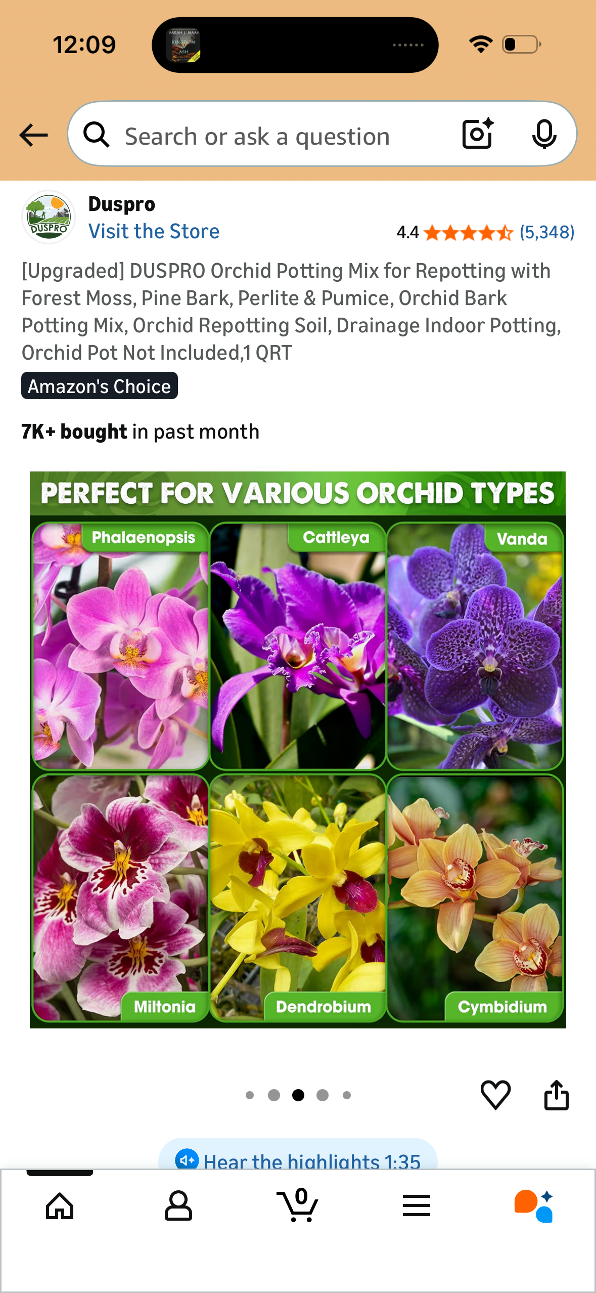 [Upgraded] DUSPRO Orchid Potting Mix for Repotting with Forest Moss, Pine Bark, Perlite & Pumice, Orchid Bark Potting Mix, Orchid Repotting Soil, Drainage Indoor Potting, Orchid Pot Not Included,1 QRT