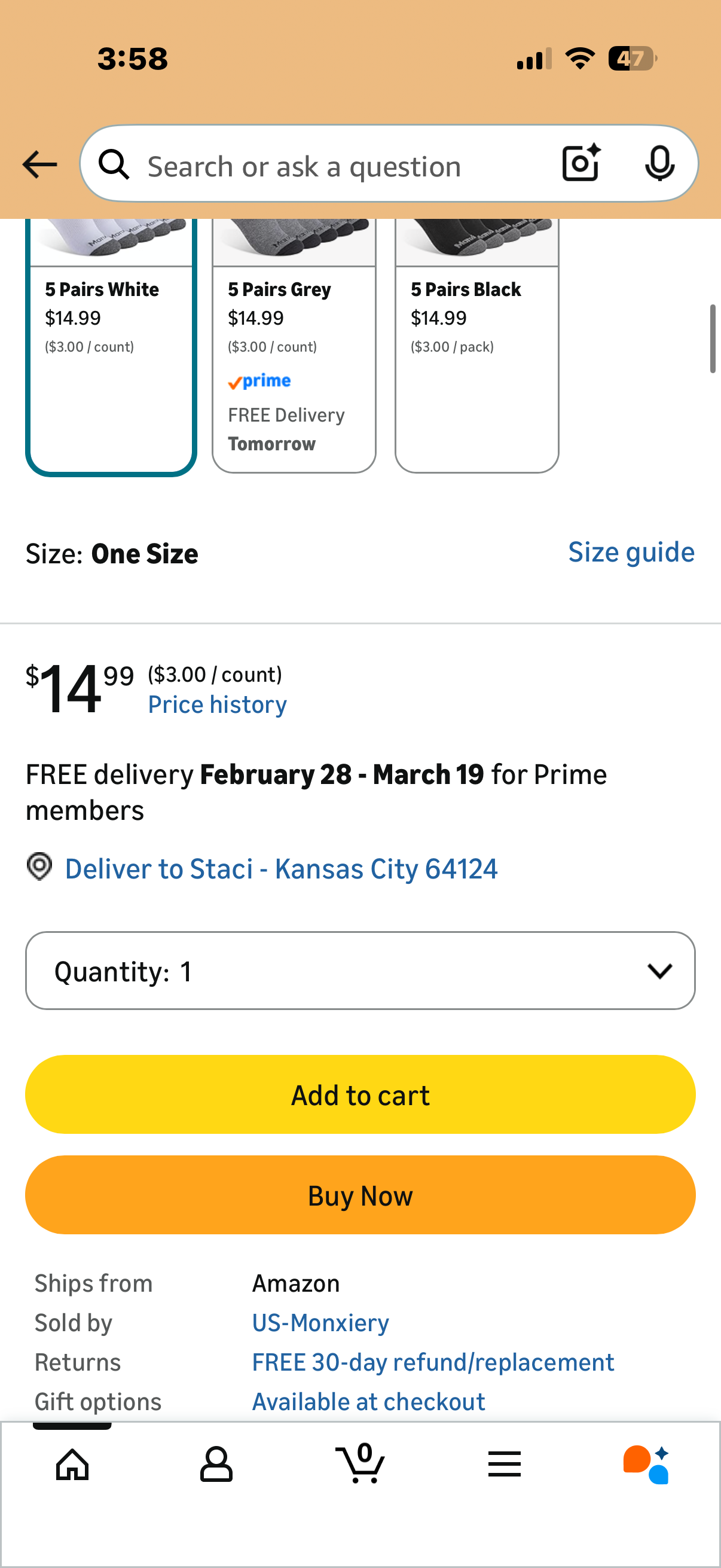 Mens 100% Cotton Moisture Wicking Cushioned Crew Socks, Athletic Performance Work socks