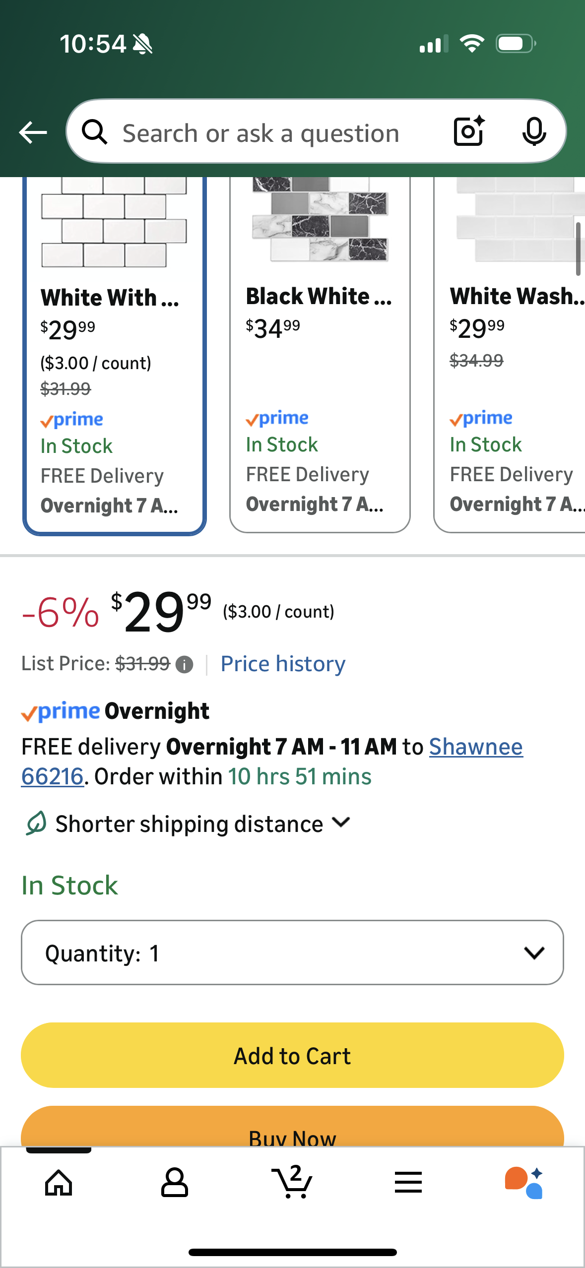 Art3d Peel and Stick Backsplash for Kitchen White Subway (10 Tiles, Thicker Design)