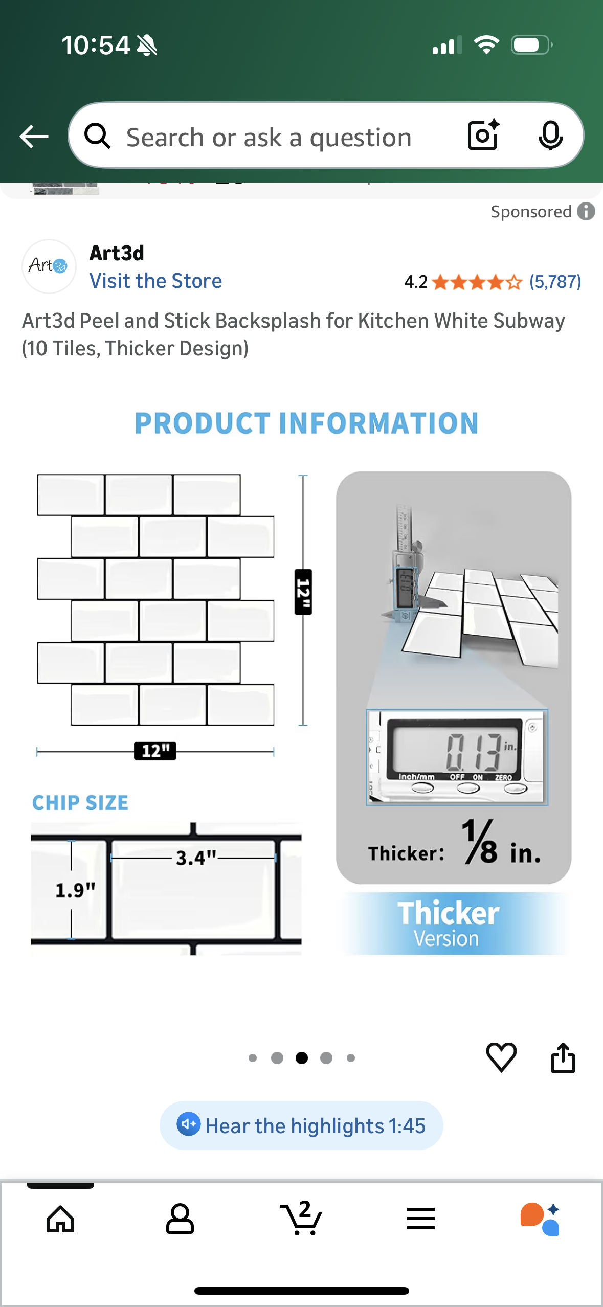 Art3d Peel and Stick Backsplash for Kitchen White Subway (10 Tiles, Thicker Design)