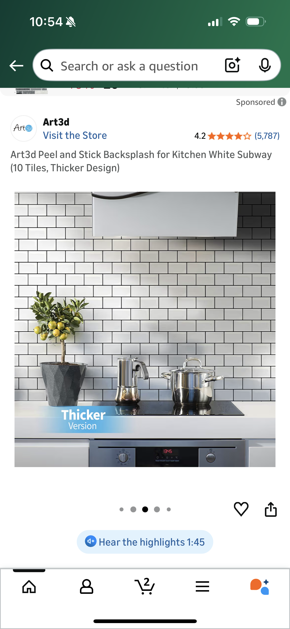 Art3d Peel and Stick Backsplash for Kitchen White Subway (10 Tiles, Thicker Design)