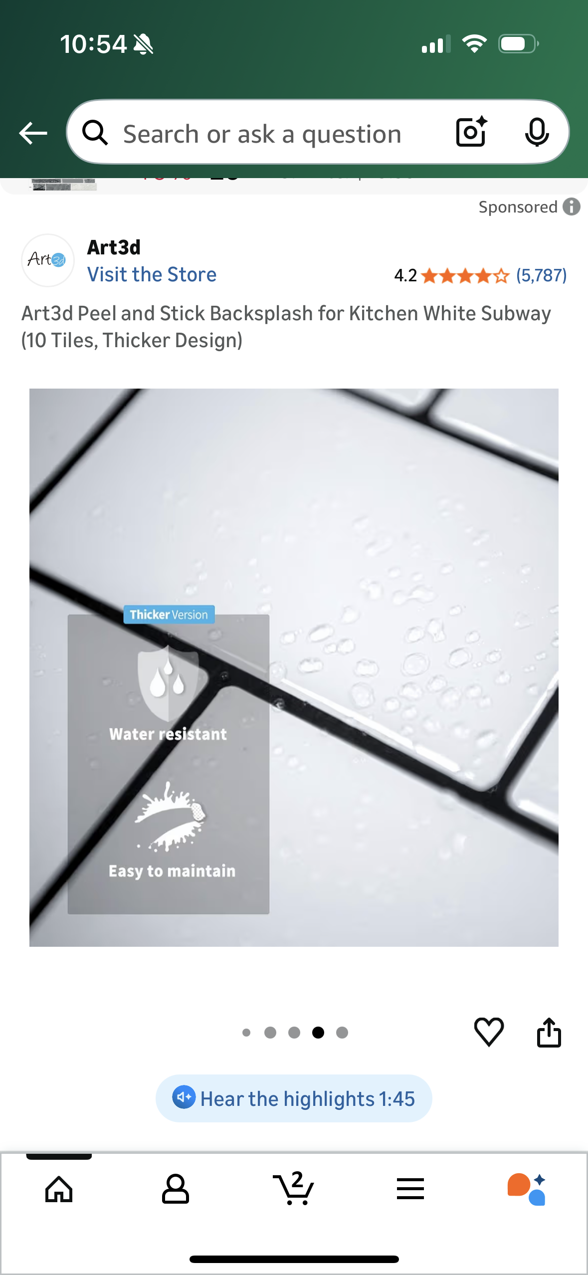 Art3d Peel and Stick Backsplash for Kitchen White Subway (10 Tiles, Thicker Design)