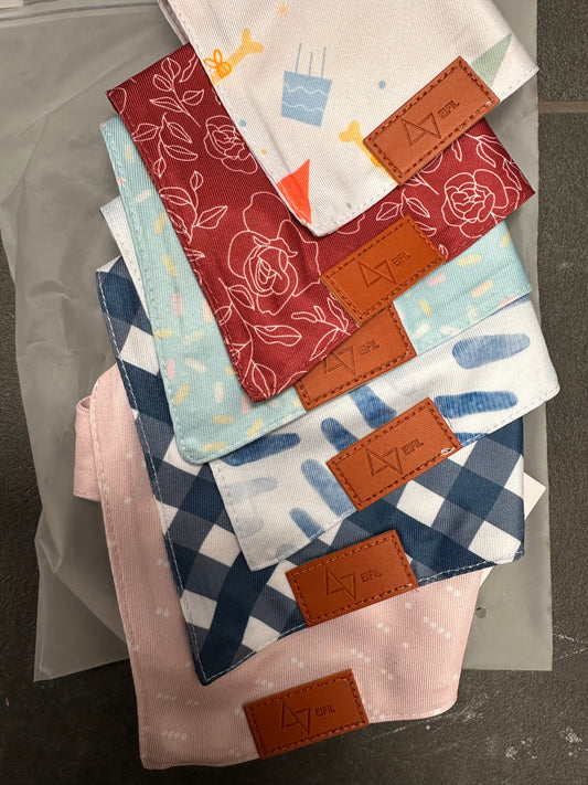 6 Small Dog Bandanas Thickened Dual Layer Soft Cotton