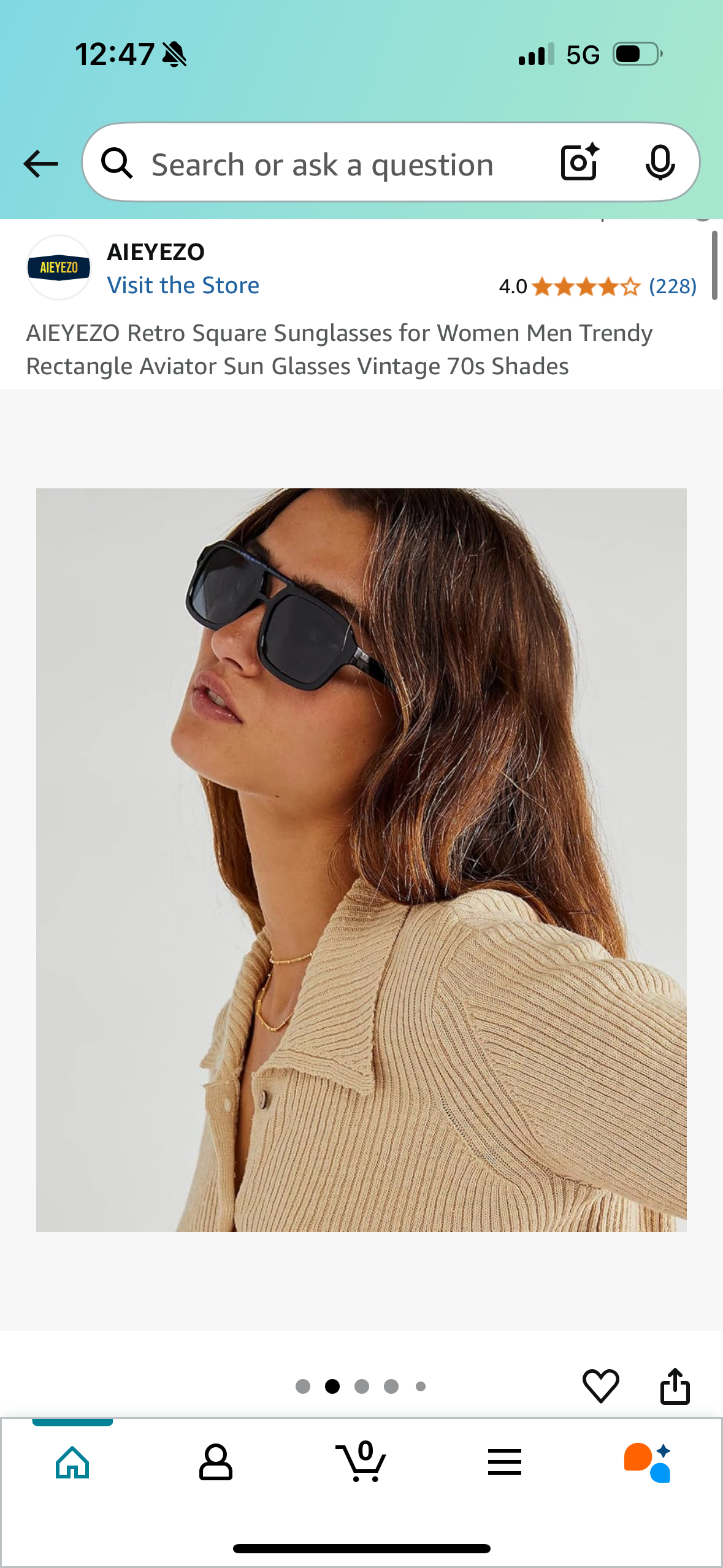 AIEYEZO Retro Square Sunglasses for Women Men Trendy Rectangle Aviator Sun Glasses Vintage 70s Shades
