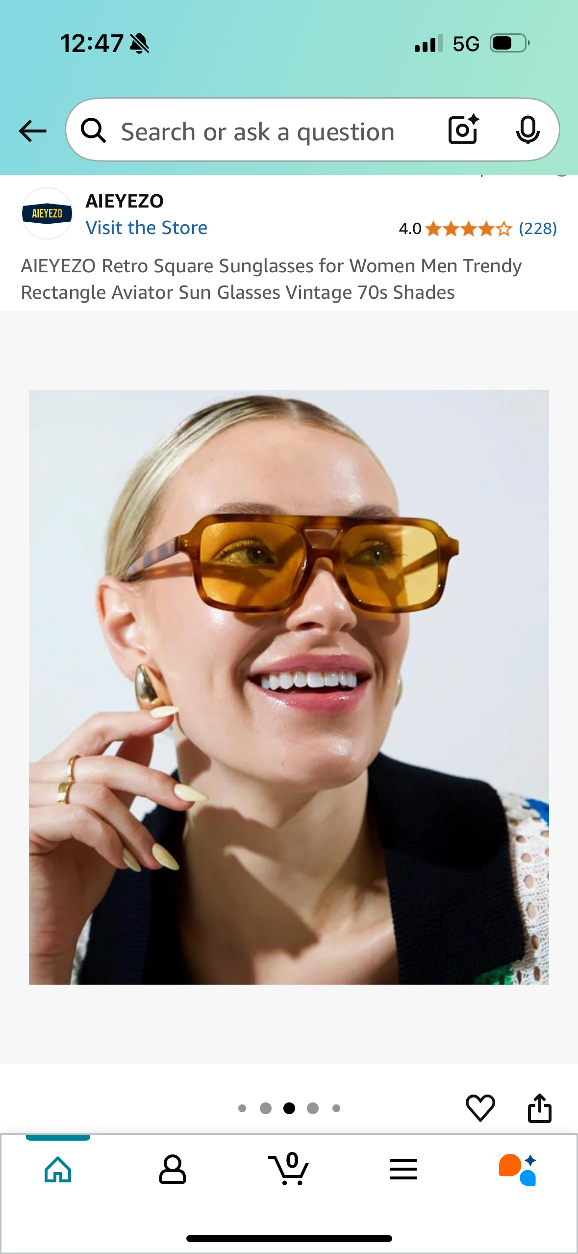 AIEYEZO Retro Square Sunglasses for Women Men Trendy Rectangle Aviator Sun Glasses Vintage 70s Shades