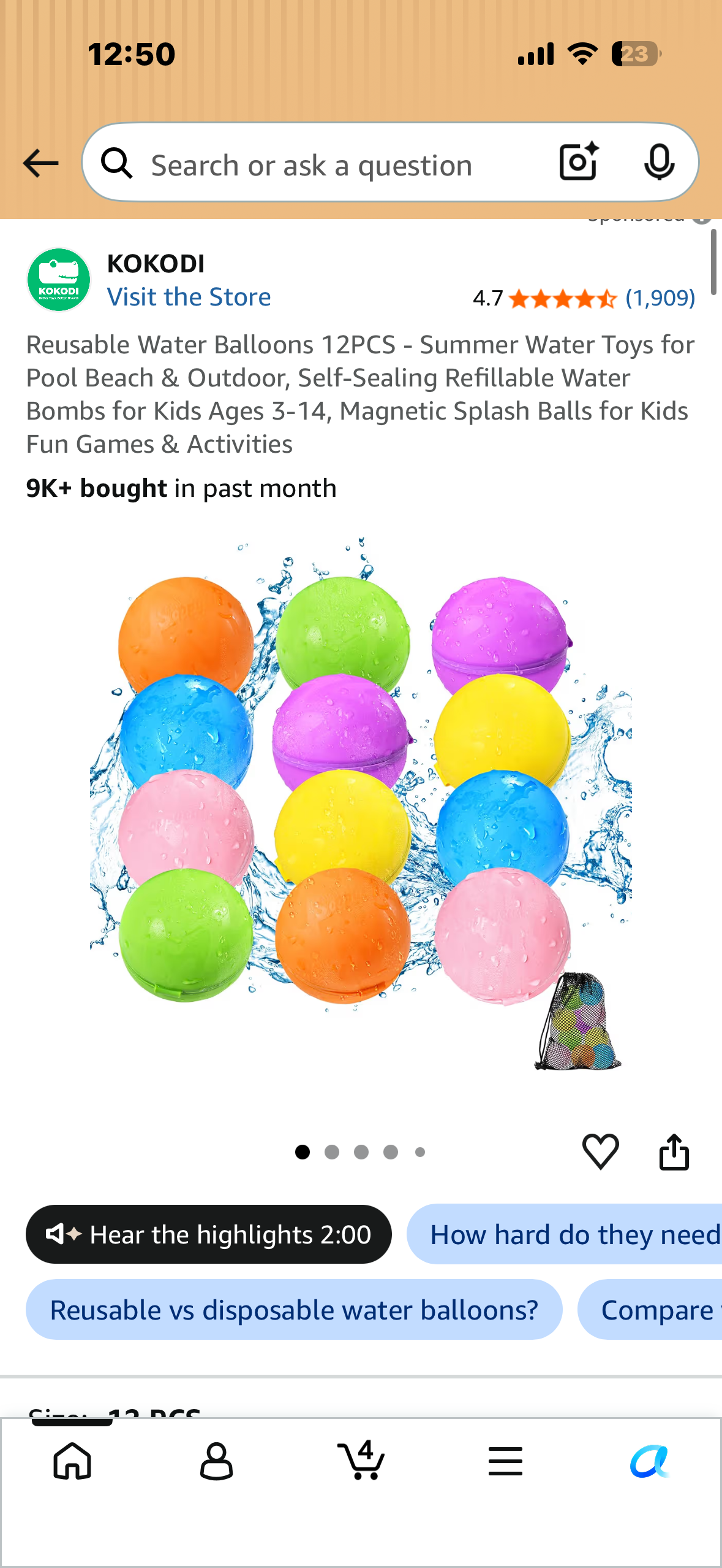 Reusable Water Balloons 12PCS - Summer Water Toys for Pool Beach & Outdoor, Self-Sealing Refillable Water Bombs for Kids Ages 3-14, Magnetic Splash Balls for Kids Fun Games & Activities