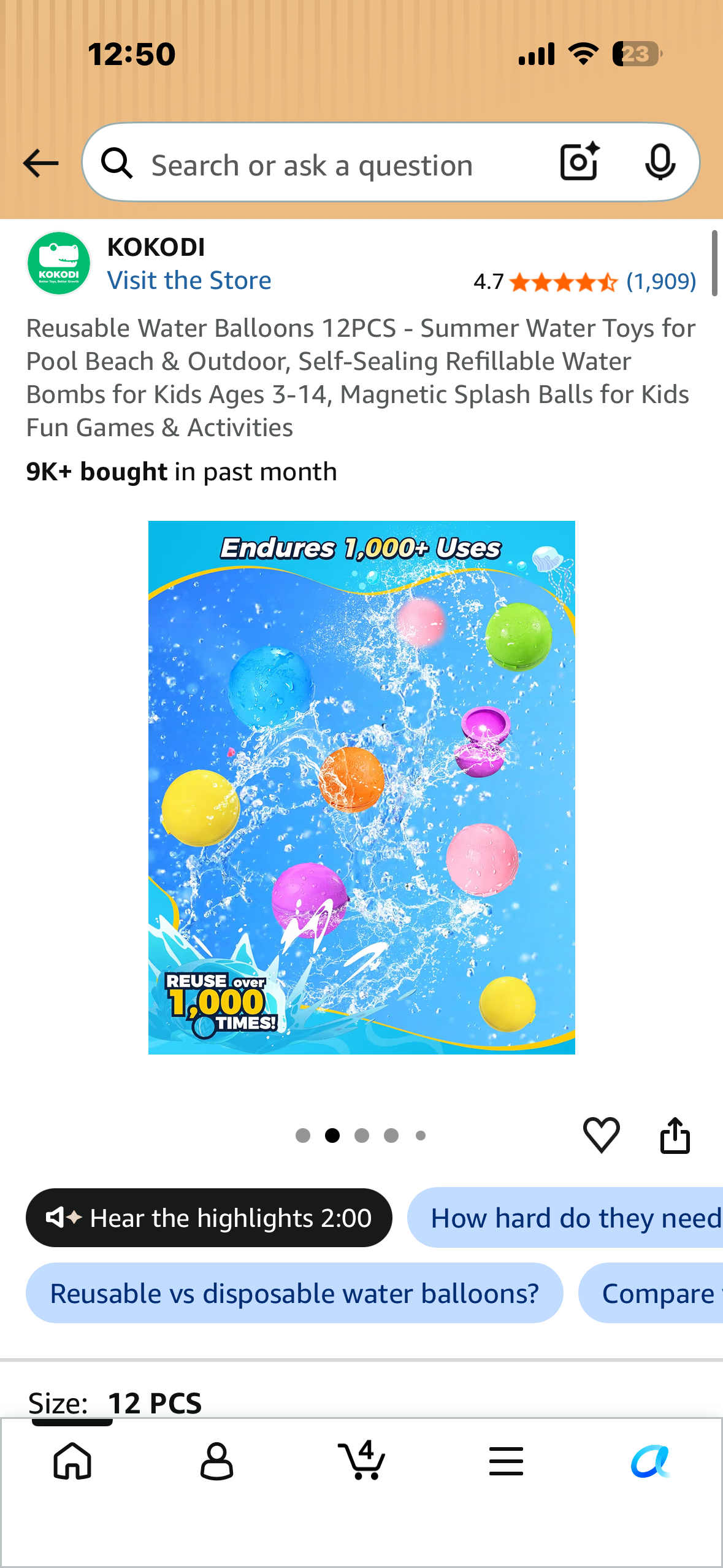 Reusable Water Balloons 12PCS - Summer Water Toys for Pool Beach & Outdoor, Self-Sealing Refillable Water Bombs for Kids Ages 3-14, Magnetic Splash Balls for Kids Fun Games & Activities