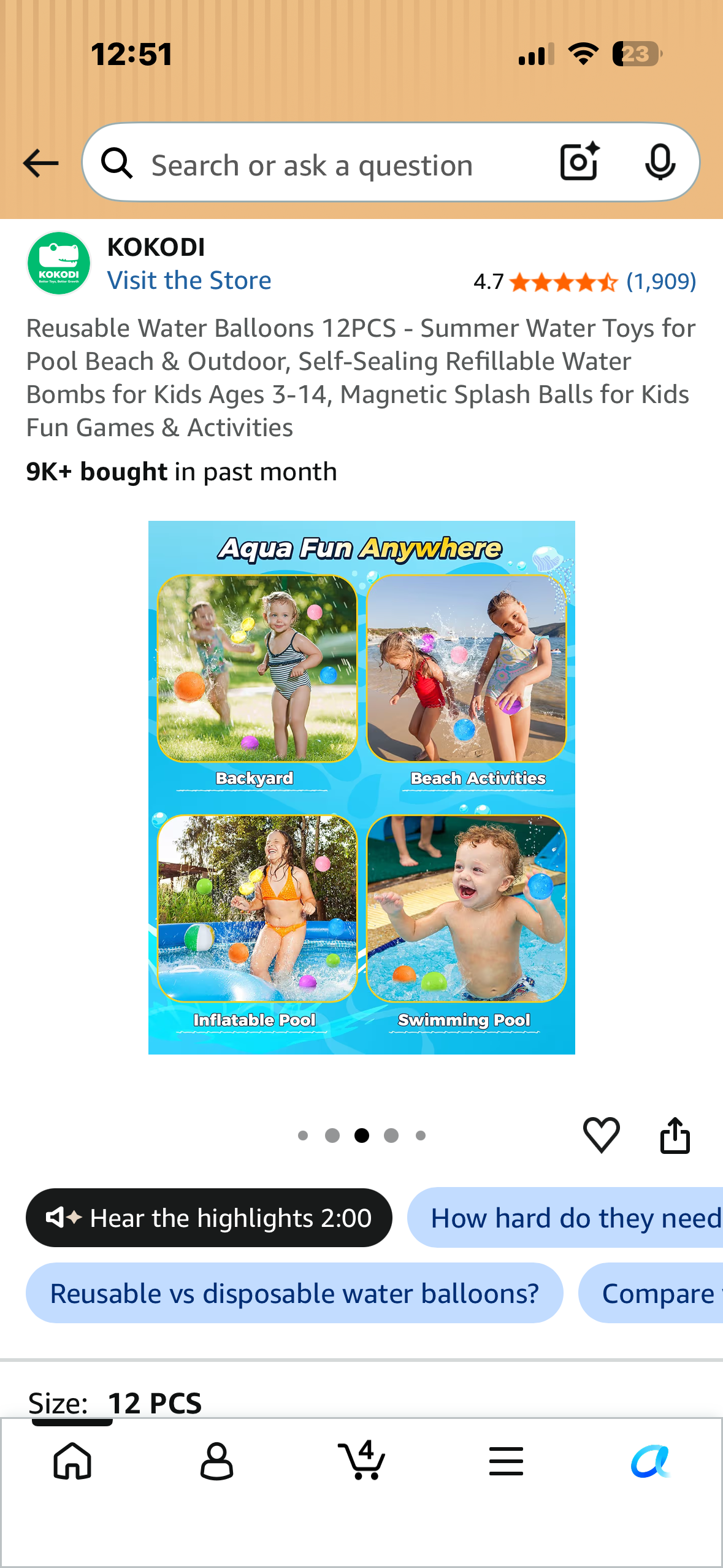 Reusable Water Balloons 12PCS - Summer Water Toys for Pool Beach & Outdoor, Self-Sealing Refillable Water Bombs for Kids Ages 3-14, Magnetic Splash Balls for Kids Fun Games & Activities