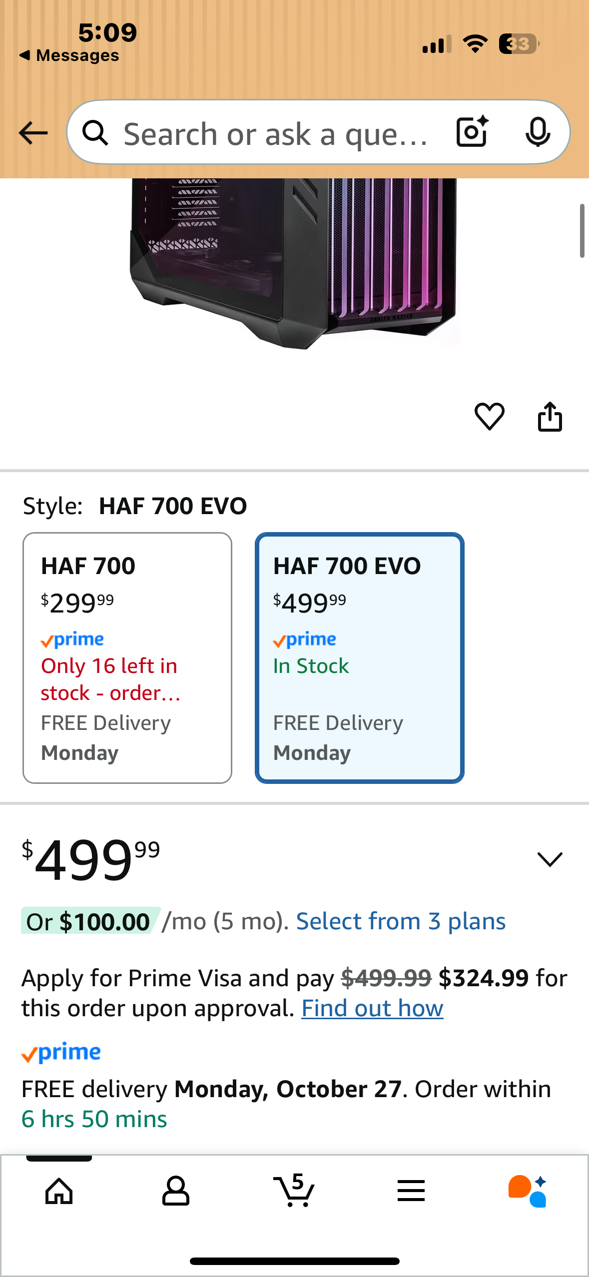 Cooler Master HAF 700 EVO E-ATX High Airflow PC Case, IRIS Customizable LCD .Breathable TG Front Panel, 200mm Sickleflow Fans, 1 x USB 3.2 gen 2 Type C, 4 x USB 3.2 gen 1 (3.0) (H700E-IGNN-S00) (R709)