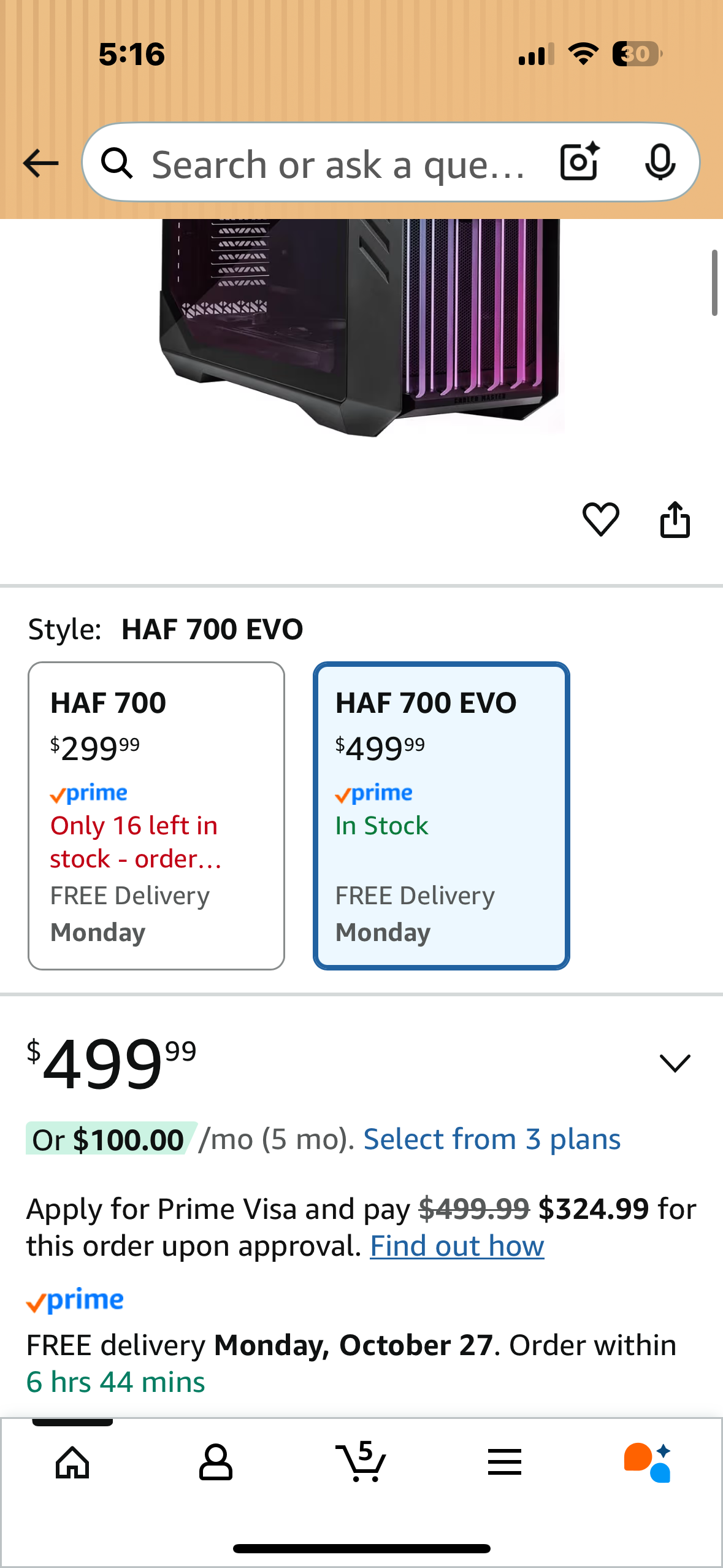 Cooler Master HAF 700 EVO E-ATX High Airflow PC Case, IRIS Customizable LCD .Breathable TG Front Panel, 200mm Sickleflow Fans, 1 x USB 3.2 gen 2 Type C, 4 x USB 3.2 gen 1 (3.0) (H700E-IGNN-S00) (R709)