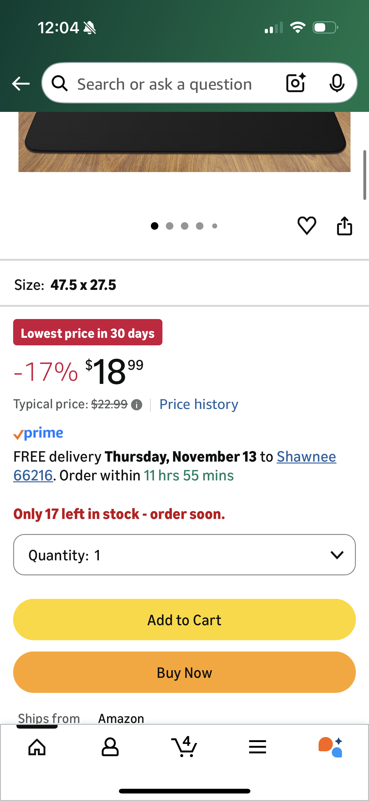 Hearth Mat for Fireplaces Fire Resistant, Fireproof Fireplace Mat Hearth Area Rug, Fire Retardant Hearth Pad for Outdoor Grills, Fire Pits, Wood stoves - 47.5 x 27.5 inches