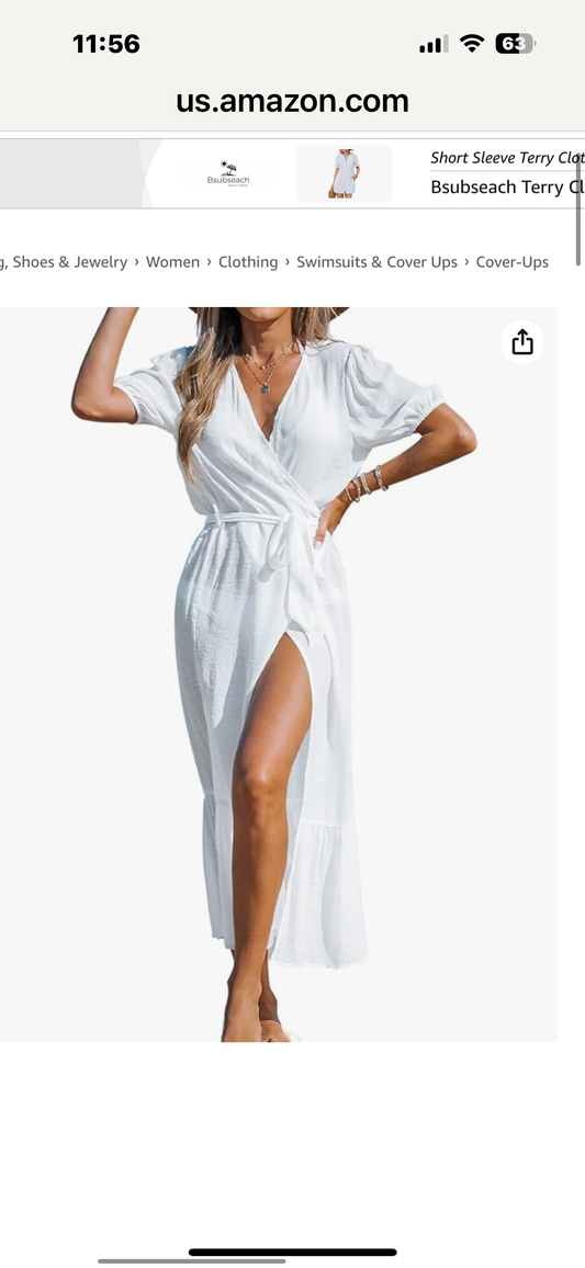 CUPSHE Women Open-Front Cover-Up Kimono Short Sleeves Cover Up Dress Casual Summer Longline Hem Cover Ups