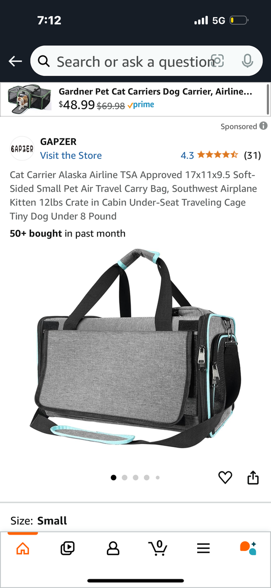 Pet Carrier TSA Approved 17x11x9.5
