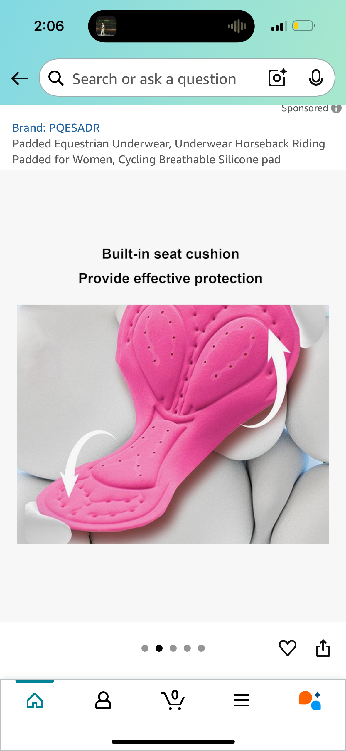 Padded Equestrian Underwear, Underwear Horseback Riding Padded for Women, Cycling Breathable Silicone pad