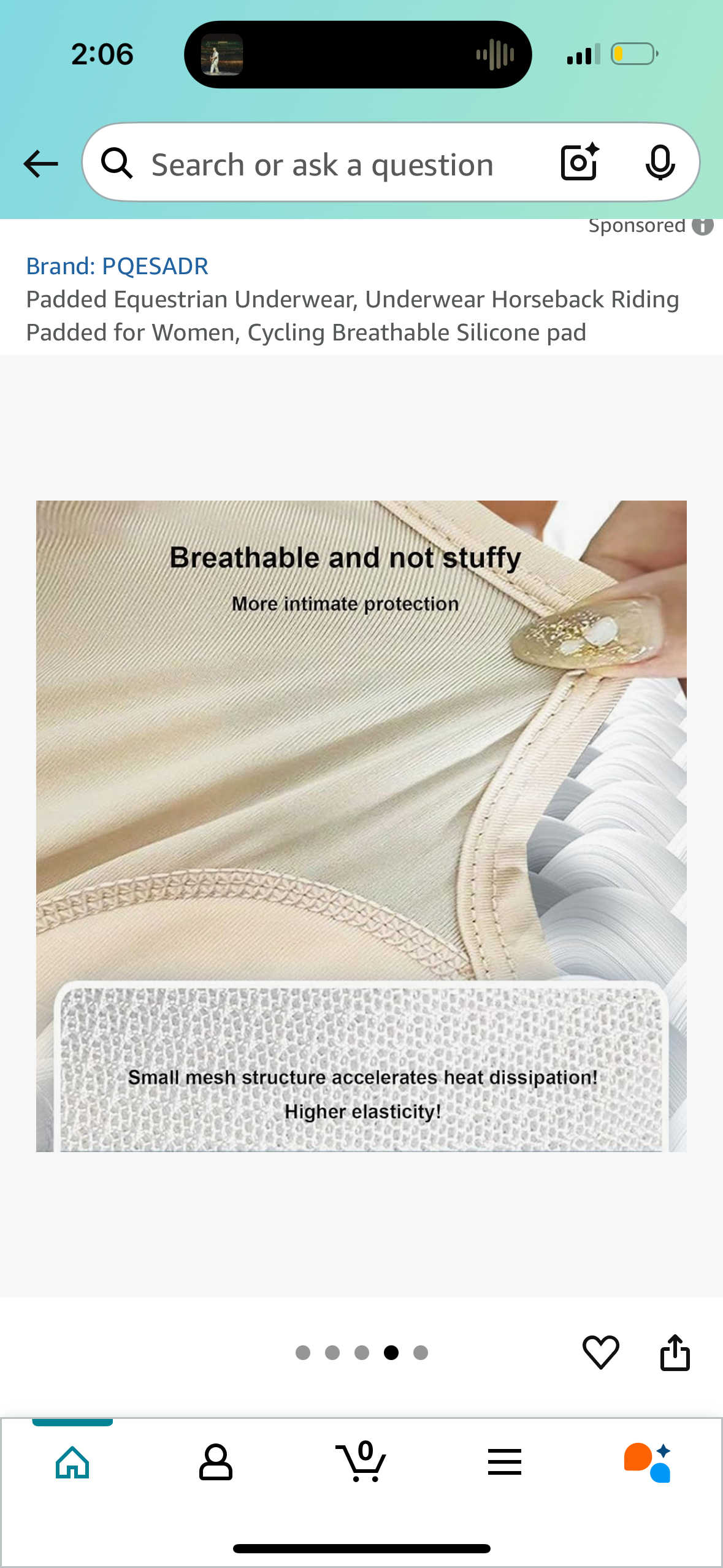 Padded Equestrian Underwear, Underwear Horseback Riding Padded for Women, Cycling Breathable Silicone pad