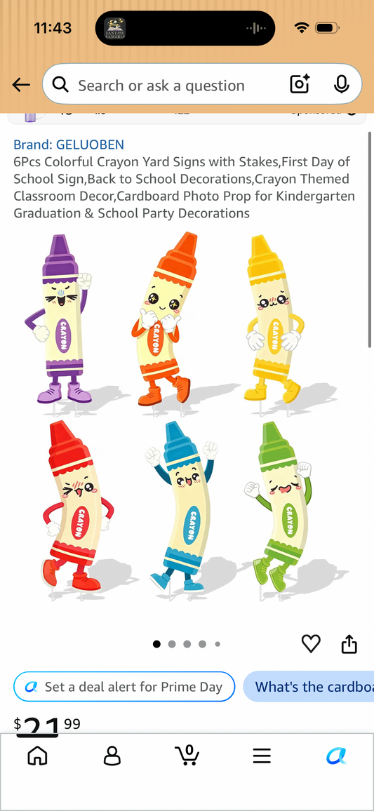 6Pcs Colorful Crayon Yard Signs with Stakes,First Day of School Sign,Back to School Decorations, Crayon Themed Classroom Decor,Cardboard Photo Prop for Kindergarten Graduation & School Party Decorations