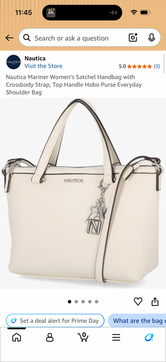 Nautica Mariner Women’s Satchel Handbag with Crossbody Strap, Top Handle Hobo Purse Everyday Shoulder Bag
