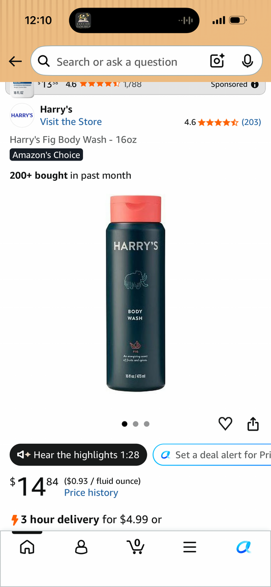 Harry's Fig Body Wash - 16oz