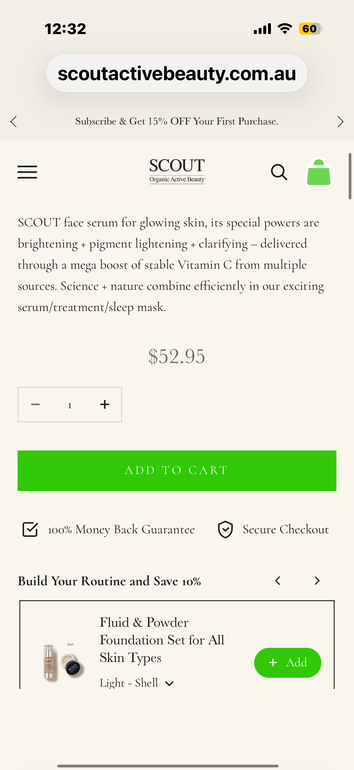 SCOUT Australia Skin Perfecting Radiance Gel with Vitamin C
