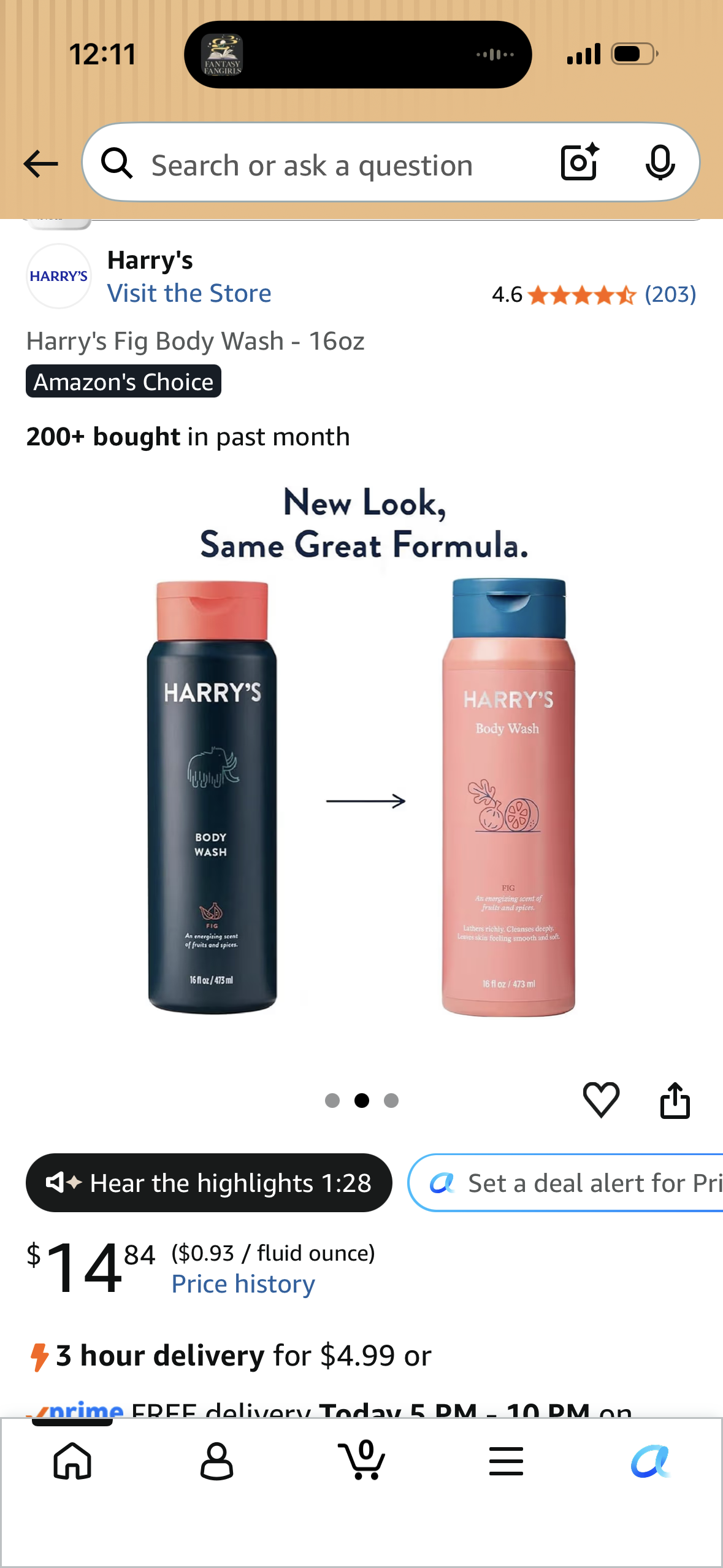 Harry's Fig Body Wash - 16oz