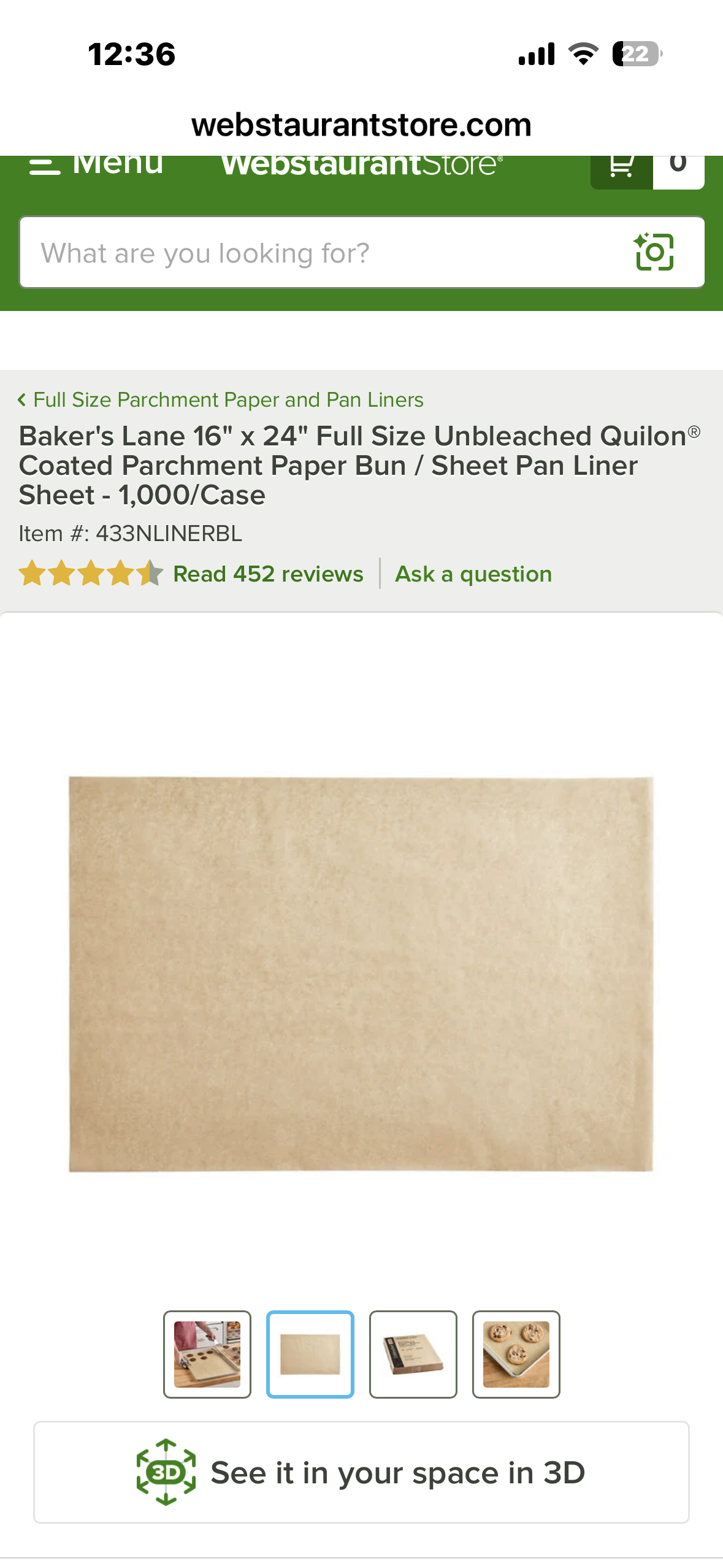 Baker's Lane 16" x 24" Full Size Unbleached Quilon® Coated Parchment Paper Bun / Sheet Pan Liner Sheet - 1,000/Case